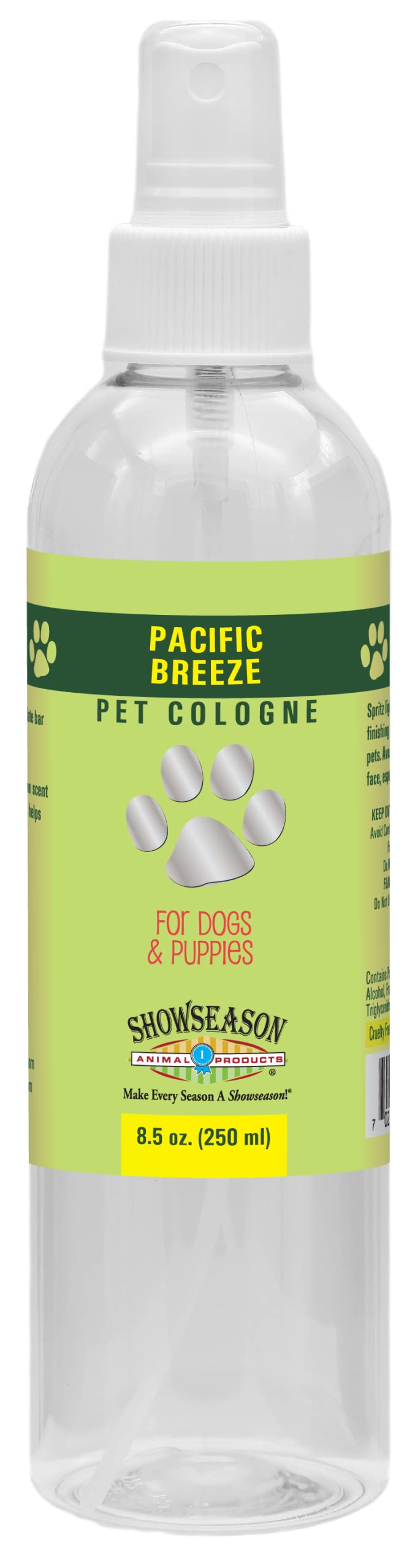 Showseason Pacific Breeze Pet Cologne 8.5 oz. For Dogs | Long-Lasting Odor Eliminator | Cruelty-Free | Paraben-Free | Biodegrada