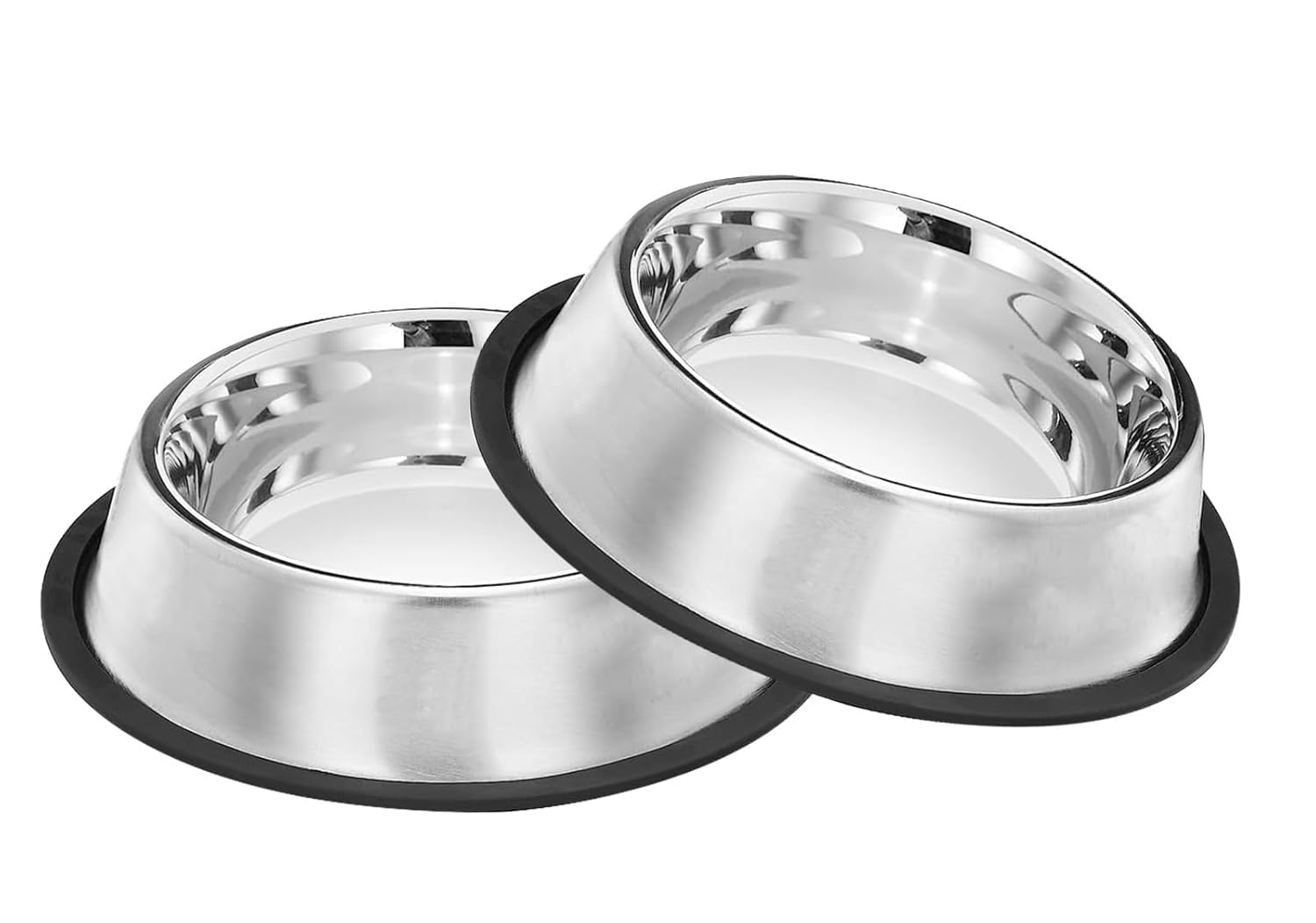 Krisus Premium AntiSkid Stainless Steel Feeding Bowls For Dogs, Cats & Pets  800Ml Pack Of 2  RustFree, NonTip Design For F