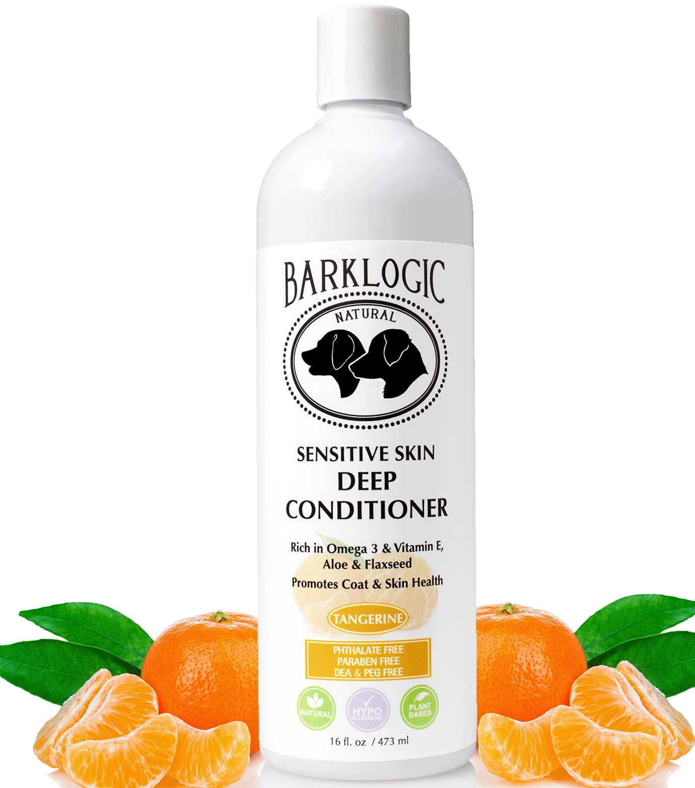 Barklogic Sensitive Skin Deep Conditioner, Tangerine, 16 Fl Oz - Grooming Essentials For A Quality Coat - No Parabens, No Phthalates, No Sulfates, No Dea & Peg, Vegan