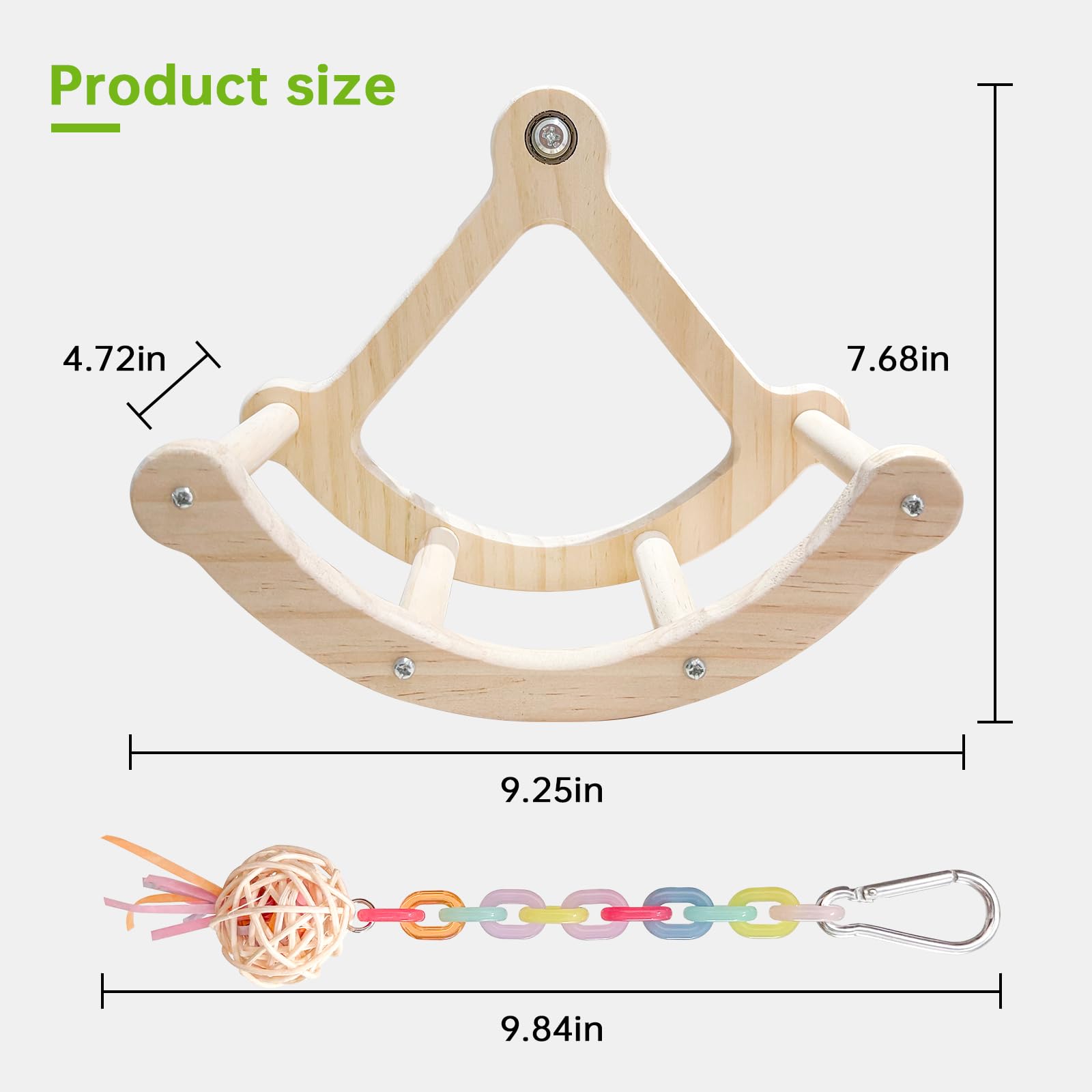 Parakeet Chewing Hanging Toy&Parrot Puzzle Toys-Budgie Playground With Bird Swings For Parakeets & Balancing Bird Toy(Ball)