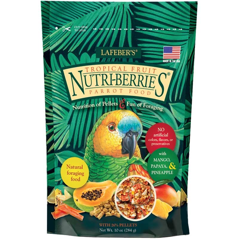 Lafeber'S Tropical Fruit Nutri-Berries Pet Bird Food, Made With Non-Gmo And Human-Grade Ingredients, For Parrots, 10 Oz