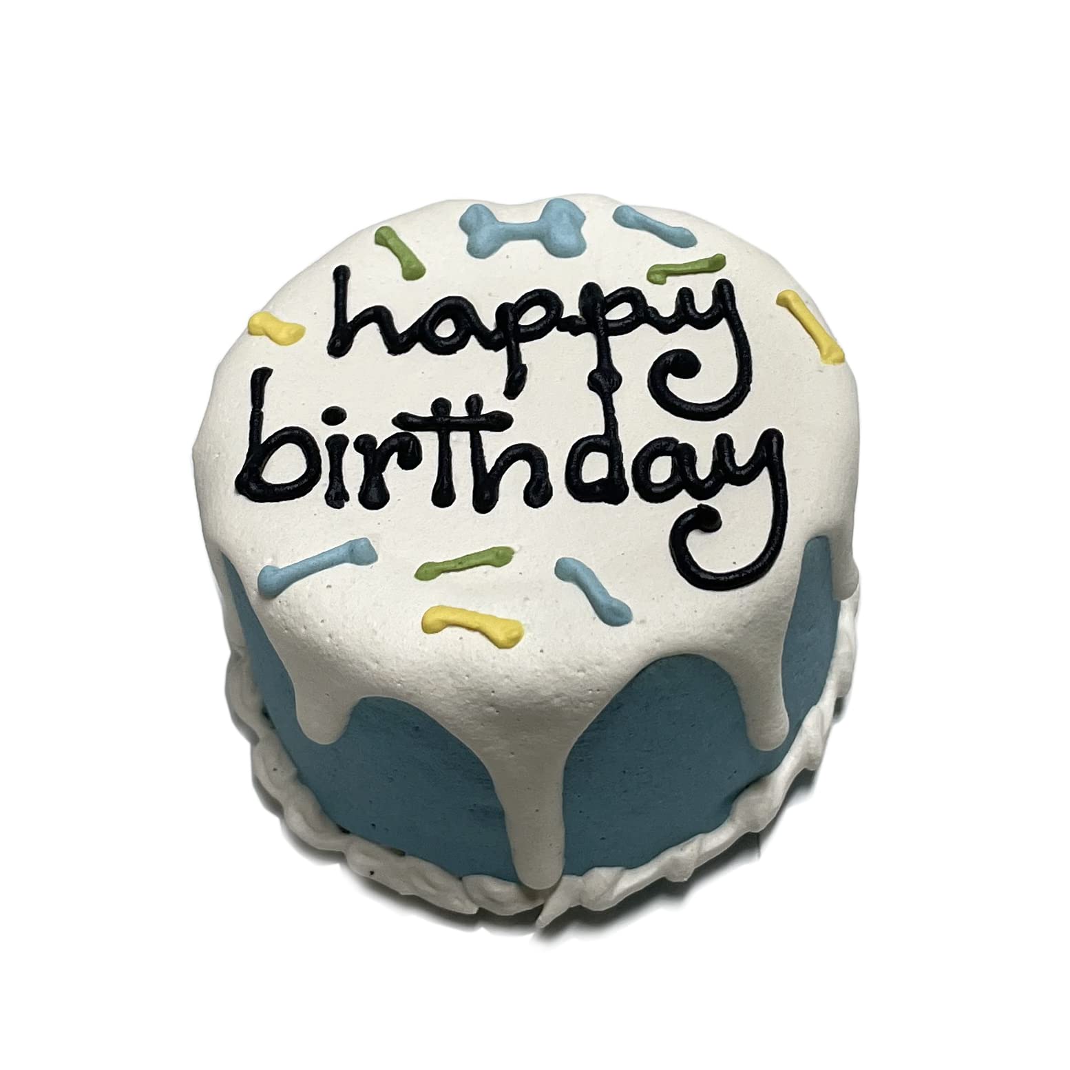 Bubba Rose Biscuit Company: Blue Dog Birthday Baby Cake - Crunchy Biscuit Texture - Natural Gourmet Pet Treat - Dog Cake - 3 inc