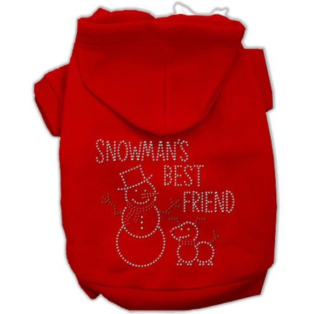 Mirage Pet Products 20-Inch Snowman's Best Friend Rhinestone Hoodie, 3X-Large, Red