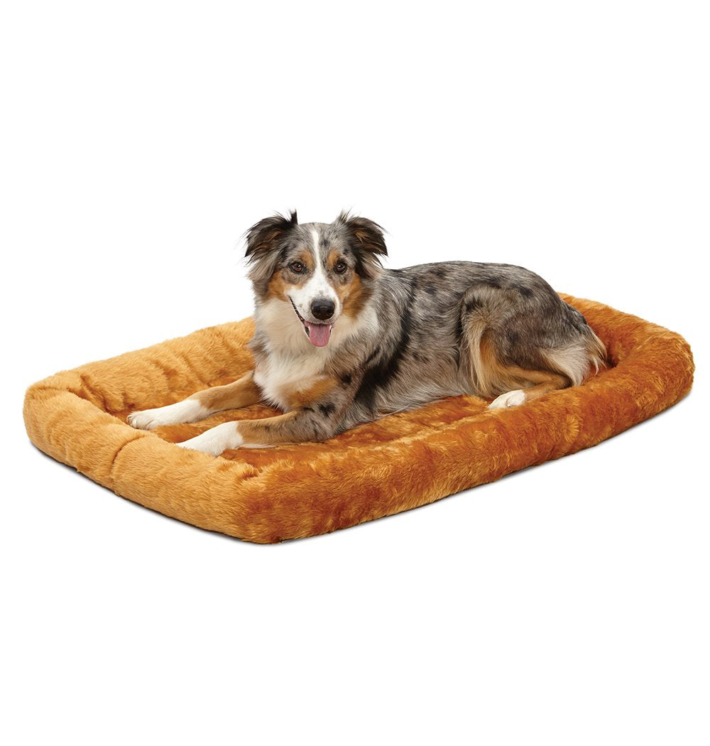 Midwest Homes For Pets Bolster Dog Bed 42L-Inch Cinnamon Dog Bed W/Comfortable Bolster | Ideal For Large Dog Breeds & Fits A 42-