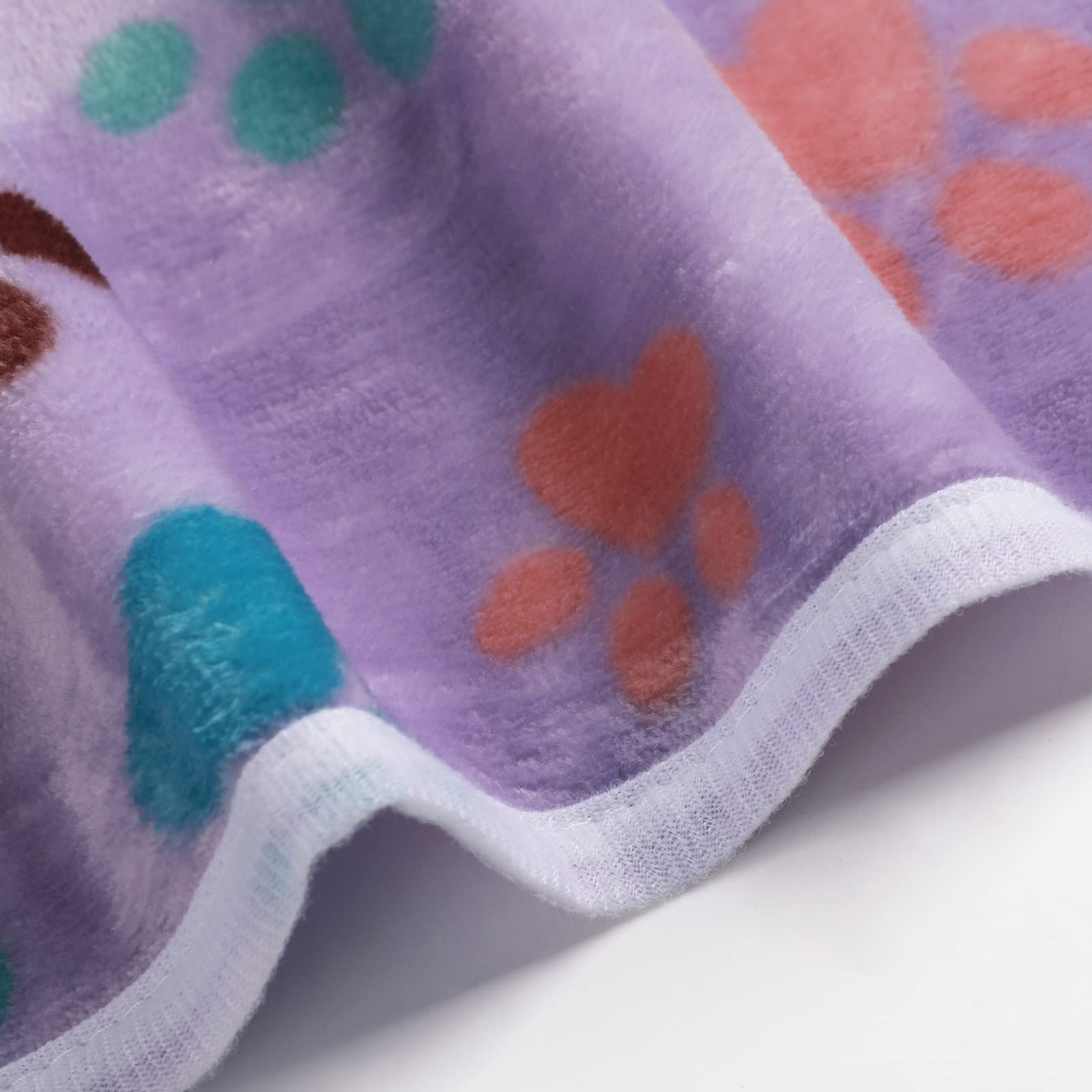 1 Pack 6 Blankets Dog Cat Soft Fluffy Fleece Pet Blanket Warm Cute Print Design Puppy Kitten Blanket Doggy Paw Medium(30 ''X20 '