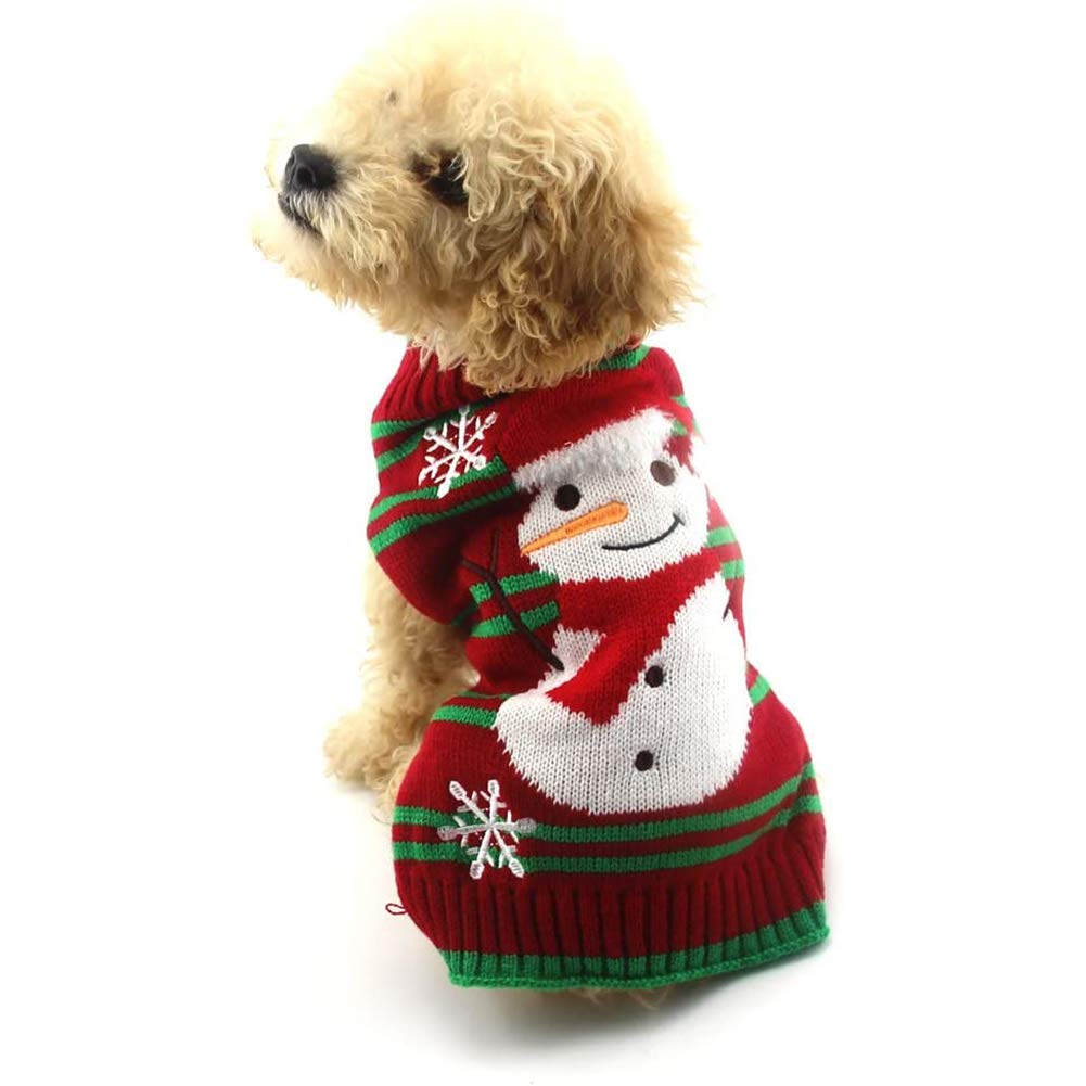 Nacoco Dog Snow Sweaters Thick Snowman Sweaters Xmas Dog Holiday Sweaters New Year Christmas Sweater Pet Clothes For Small Dog And Cat(Thick Snowman,Xs)