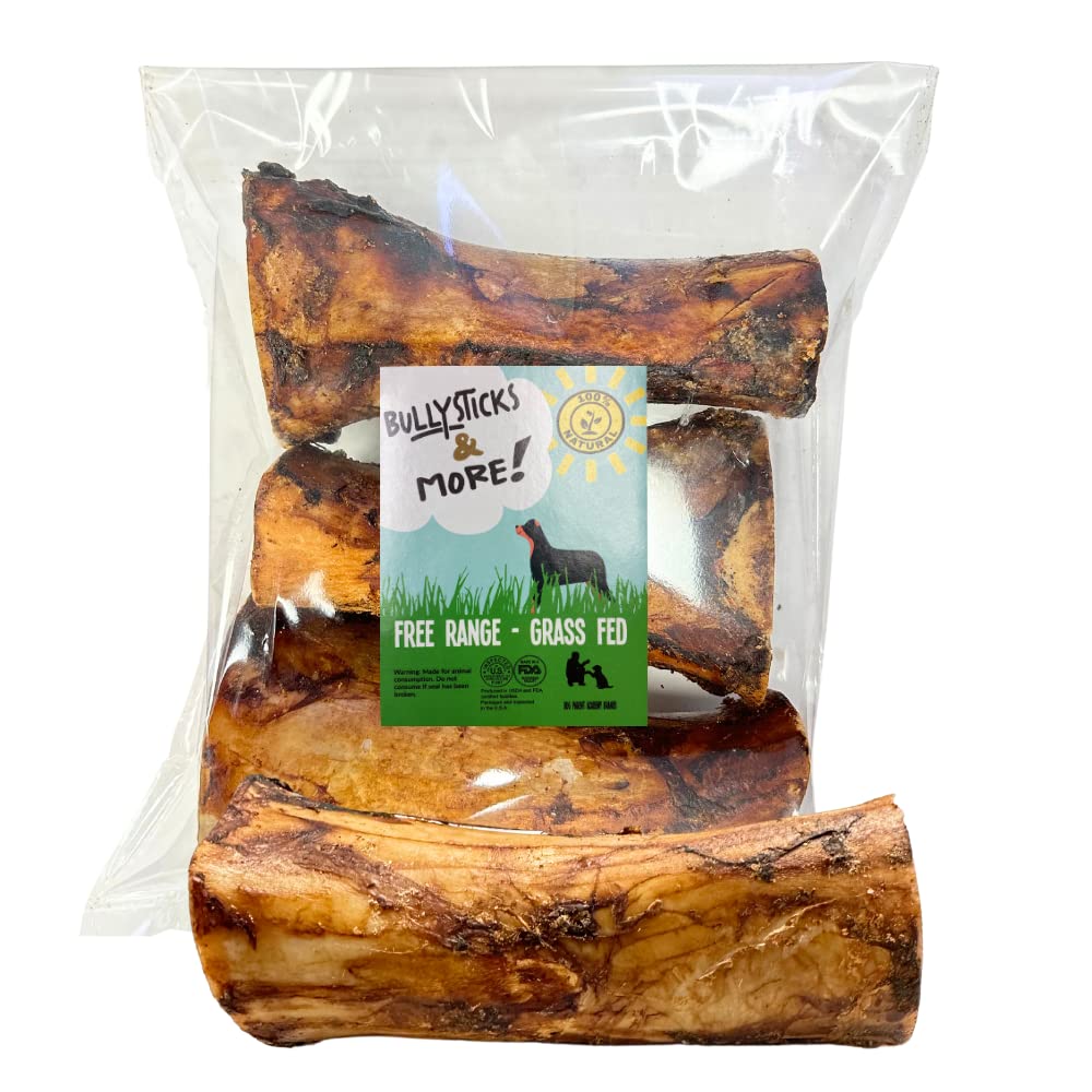 Bullysticks & More Jumbo Marrow Bones (3 Count) - Extra Large Bones For Dogs - Meaty Filled Dog Bones