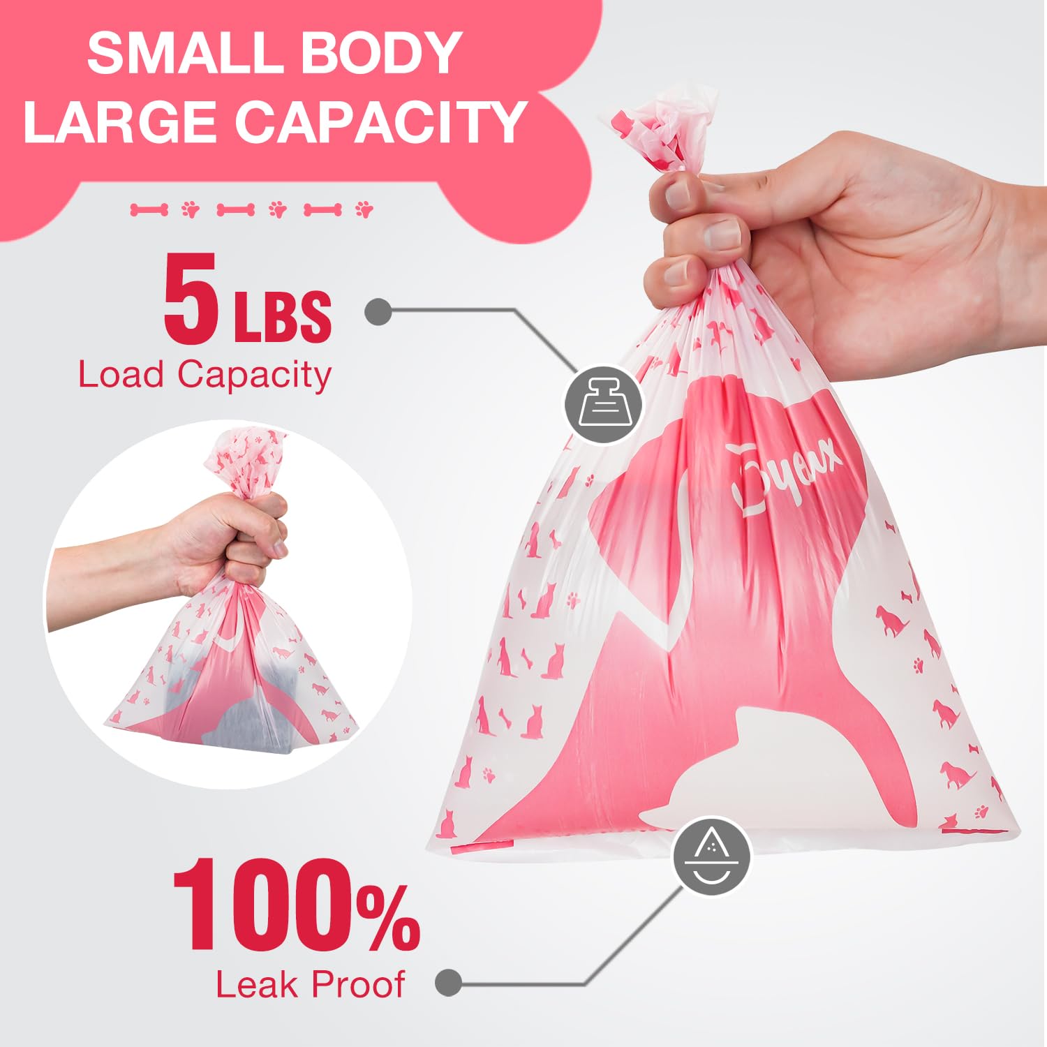 180 Count Dog Poop Bags Rolls With Dispenser, Leak Proof, Extra Thick Doggie Pet Waste Bags, Poop Bag And Doggy Holder For Dogs