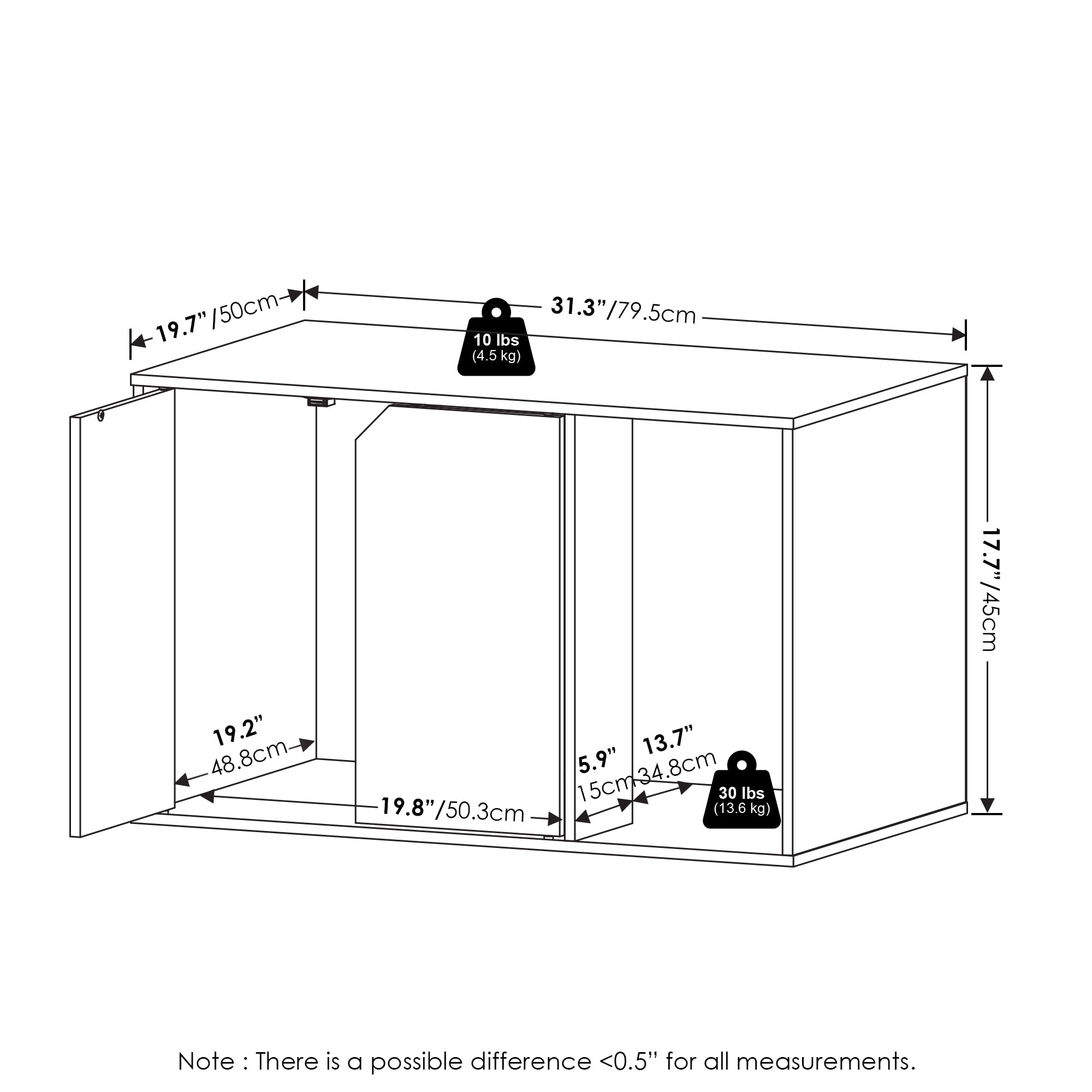 Furinno Peli Large Litter Box Enclosure, Americano – Stylish Cat Furniture for Discreet Pet Care