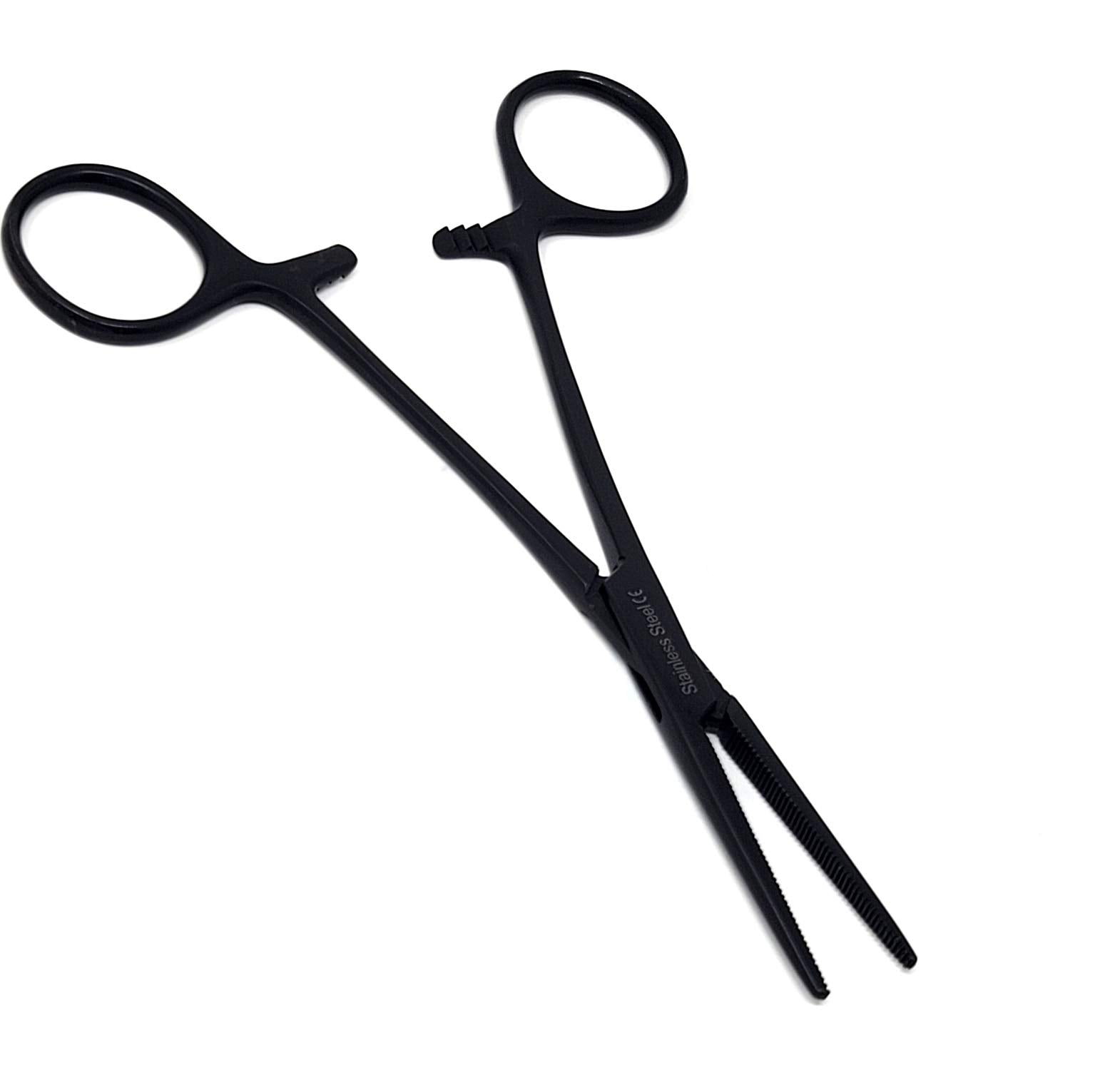 Dog Pet Ear/Nose Hair Puller Grooming Hemostat Locking Forceps Pliers, 5.5 (14cm), Straight (Black)