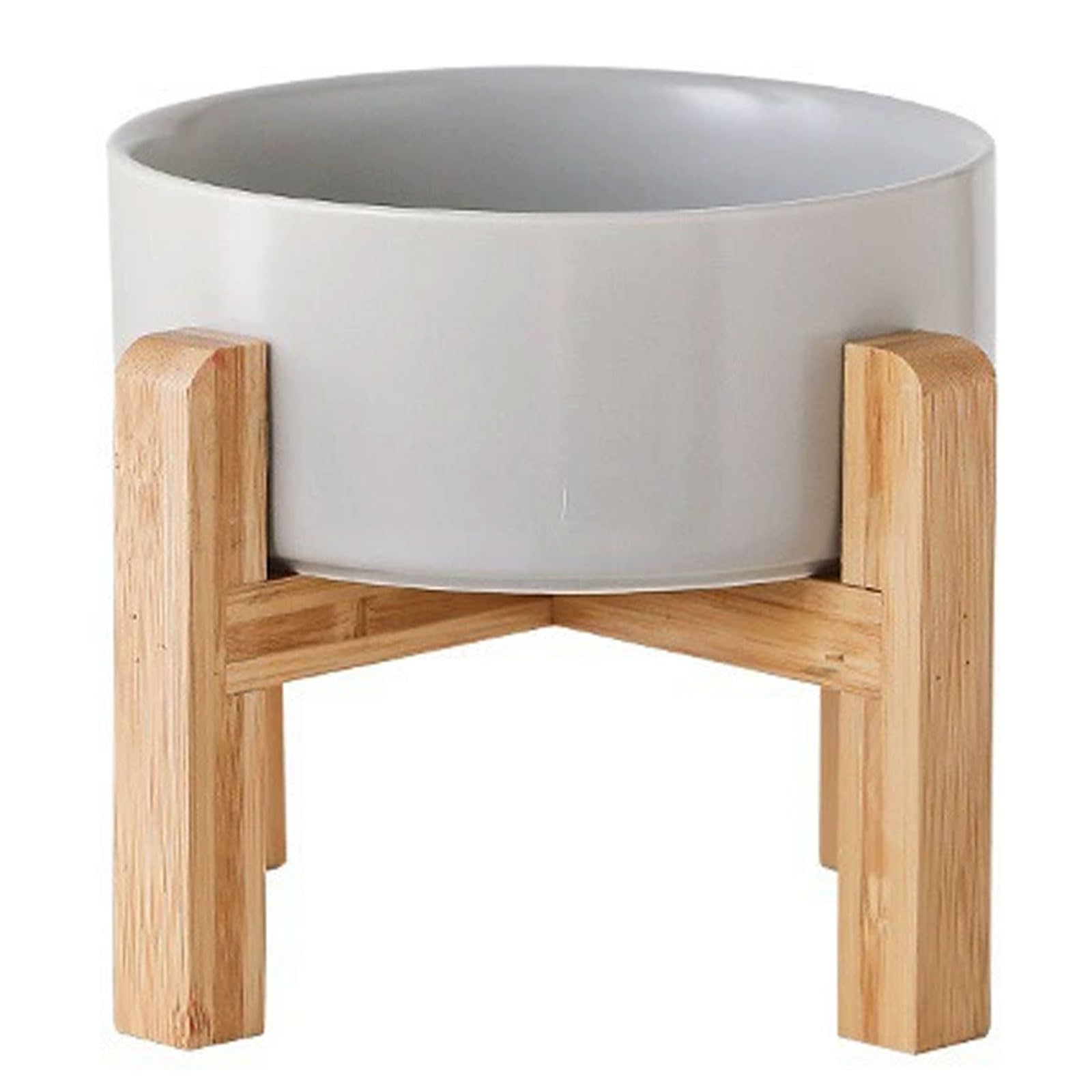 Petygooing Grey Elevated/Raised Ceramic Dog Bowl for Medium and Large Breeds, Dog Food Water Dish with Stand,Pet Feeding Bowl wi