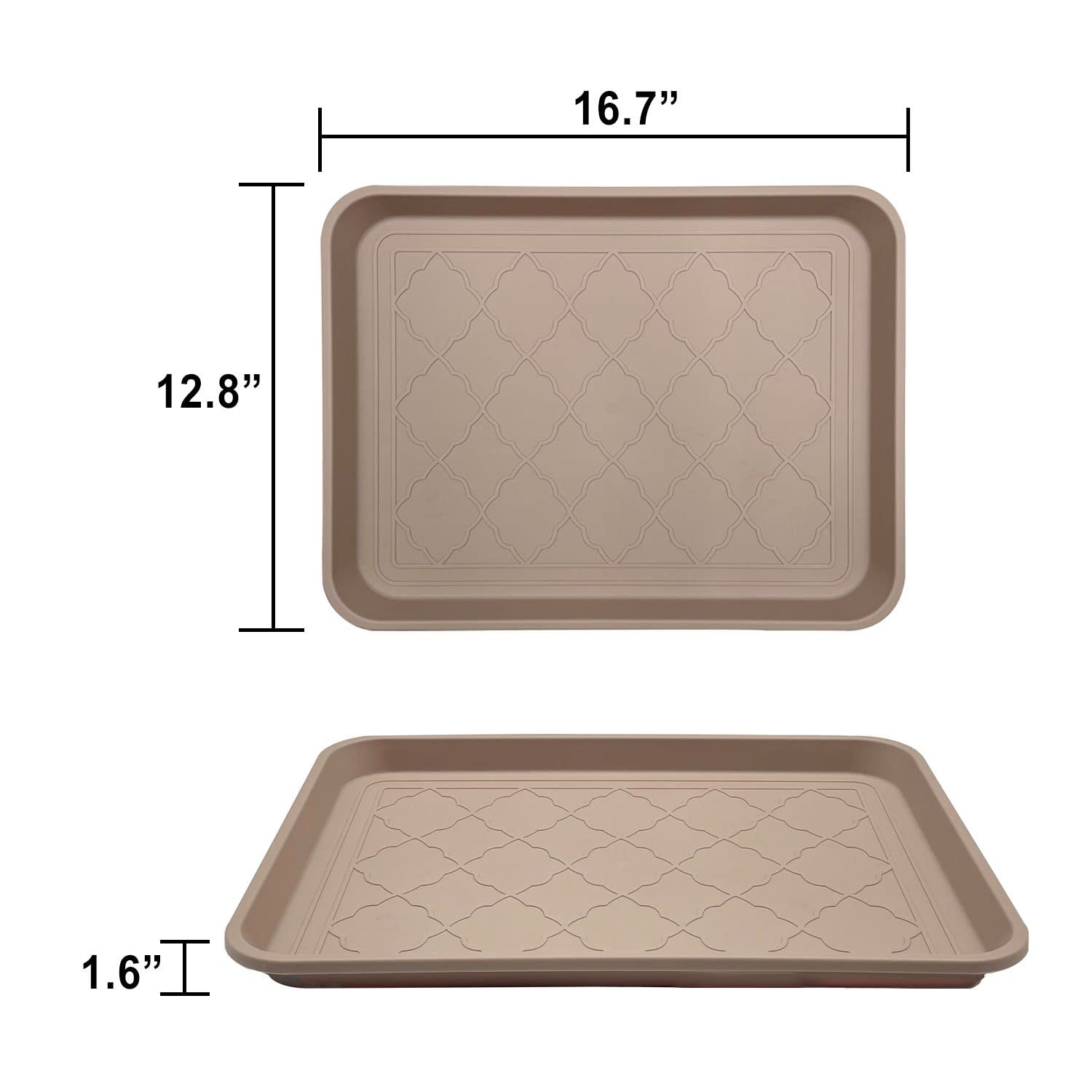 PetLike Boot Tray for Entryway Indoor, Pet Food Mat, 16.7 x 12.8 inch 2 Packs, Waterproof Shoe Tray for Indoor and Outdoor, Mult