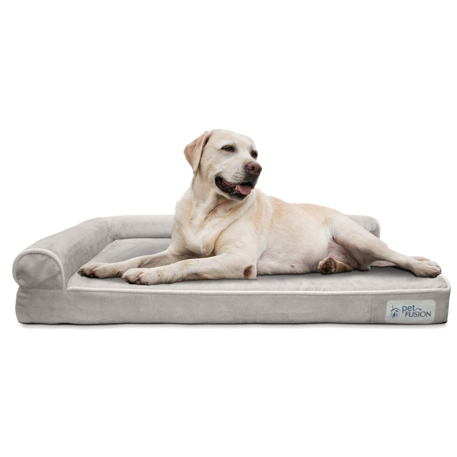 Petfusion Betterlounge Orthopedic Dog Bed | Solid Certipur-Us Memory Foam, Waterproof Liner | Large & Xl | Removable Micro-Suede Cover Available Separately, 1 Yr Warranty, Grey