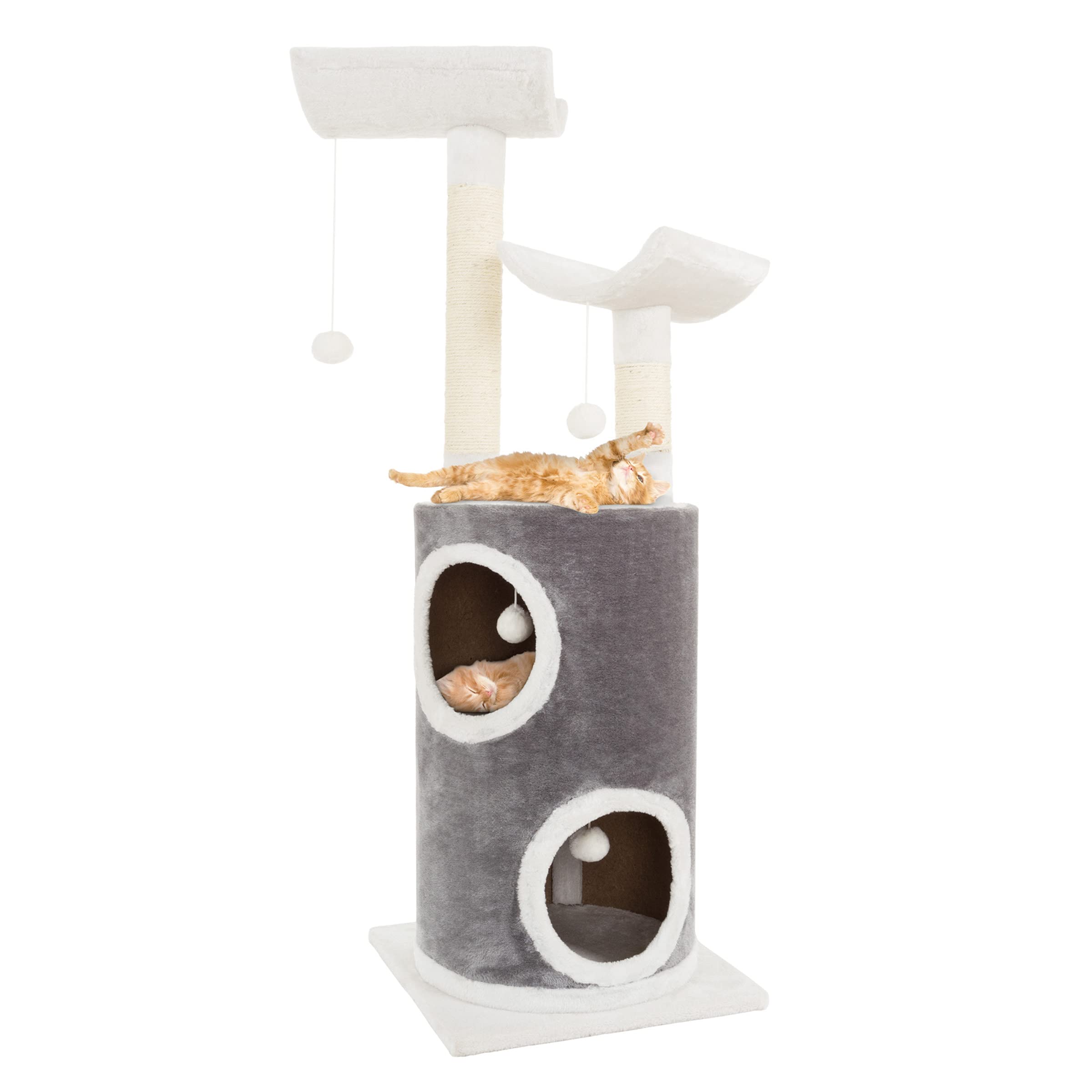 45In Cat Tree With Napping Perches, 2 Story Cat Condo, Cat Scratching Posts, And Hanging Toys - Cat Tower For Indoor Cats By Pet