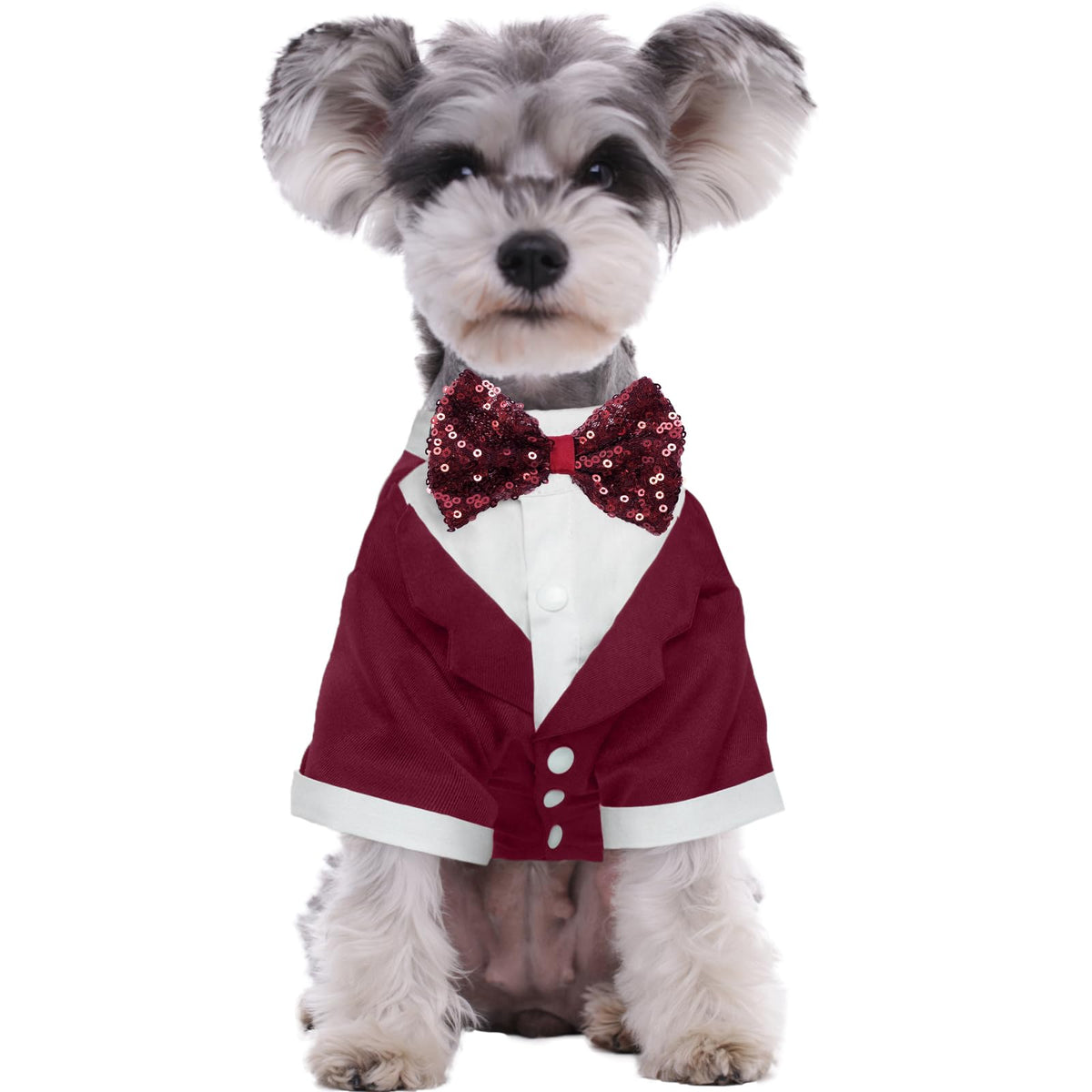Kuoser Dog Tuxedo, Wedding Suit With Bow Tie, Formal Tux Pet Wedding Party Birthday Costume, Valentines Christmas Halloween Grad
