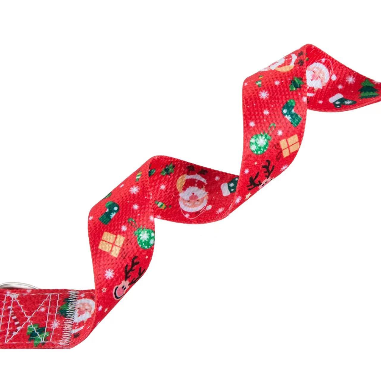 Hqyddmi Christmas Dog Collar With Santa Print, Soft Comfortable Adjustable Collars For Small Medium Large Dogs(Christmas,L)