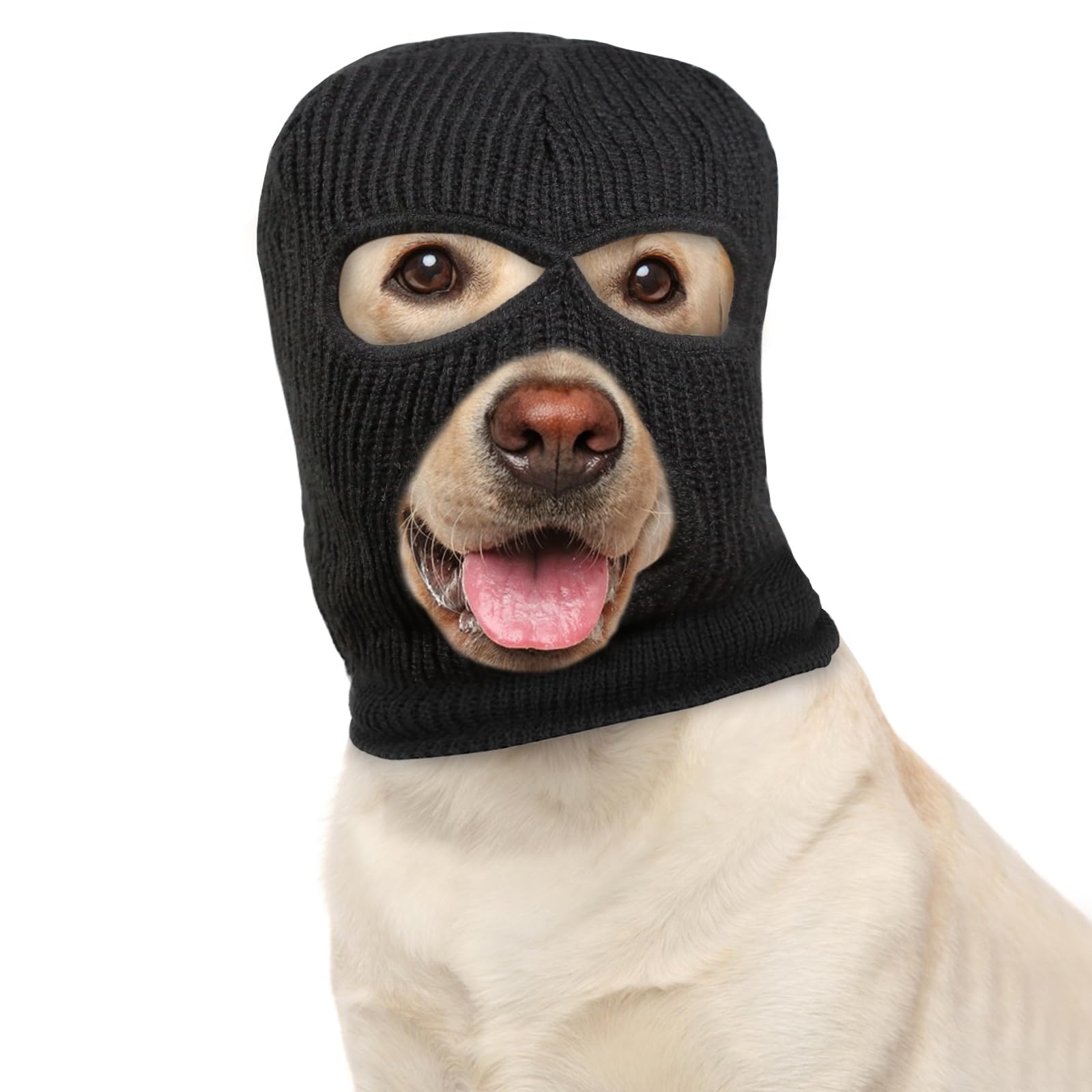 Howwfaly Dog Halloween Christmas Costume Dog Ear Muffs Noise Protection Knitted Dog Ears Warm Hats Dog Robbers & Thieves Mask Fu