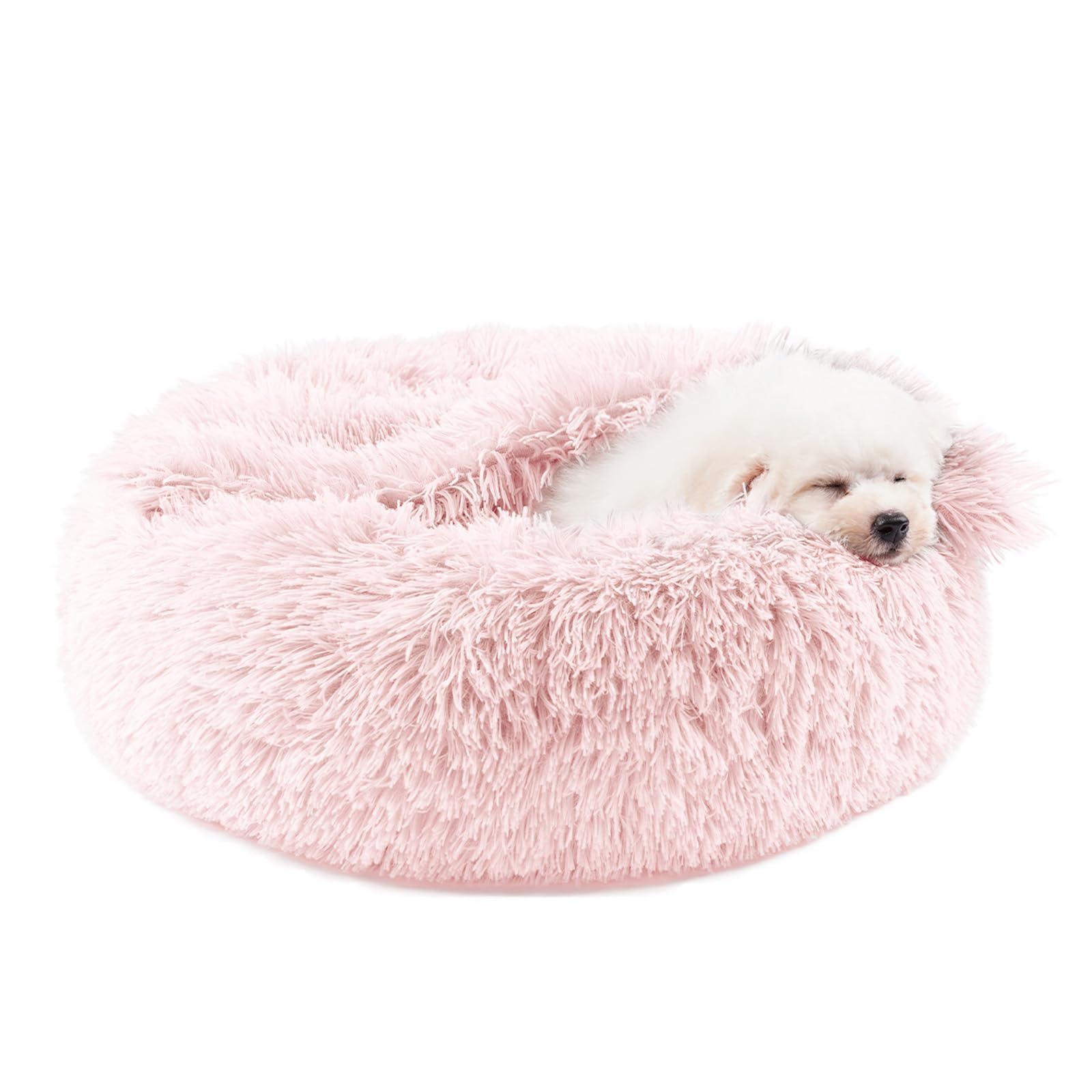 Himax Dog Beds For Small Dogs&Cats, Comfort Dogs Beds With Blanket Attached, Calming Anti-Anxiety Fluffy Dog Bed Washable (20''/