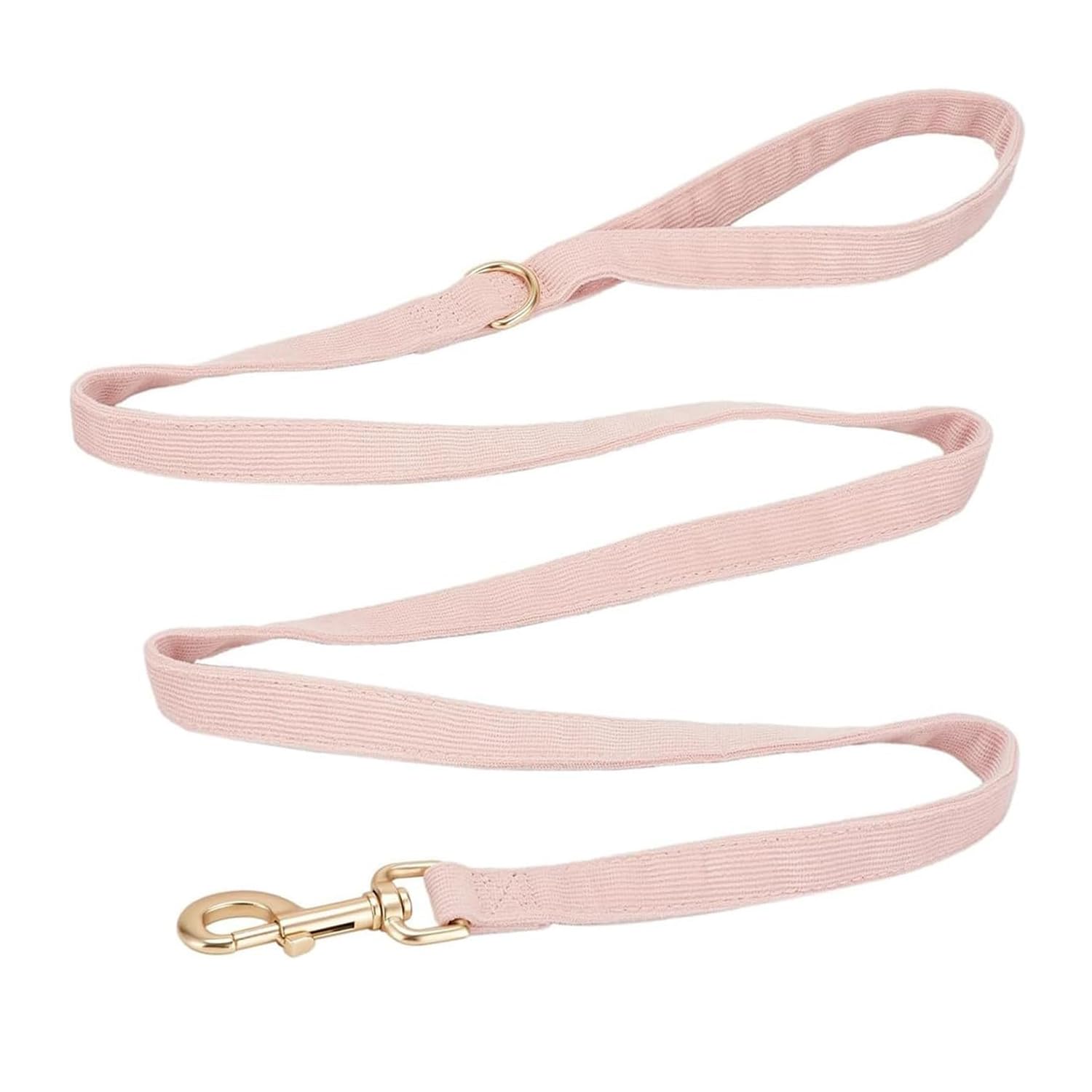 Petiry Soft Corduroy Fibric Dog Leash, 5 Feet Length Lead With Heavy Duty Rotating Hook, For Small Medium Dogs.(S,Light Pink)