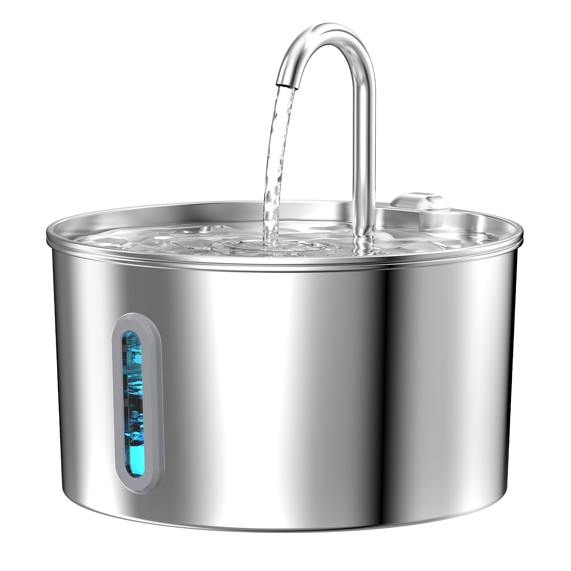 Cat Water Fountain Stainless Steel: 2.2 L Cat Fountain For Drinking - Automatic Pet Water Fountain For Cats Inside - Metal Cat D