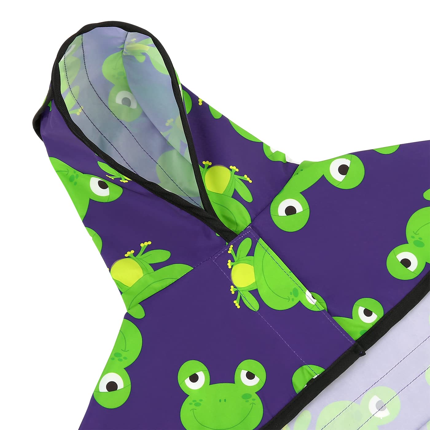 Hde Dog Raincoat Hooded Slicker Poncho For Small To X-Large Dogs And Puppies Frogs - L