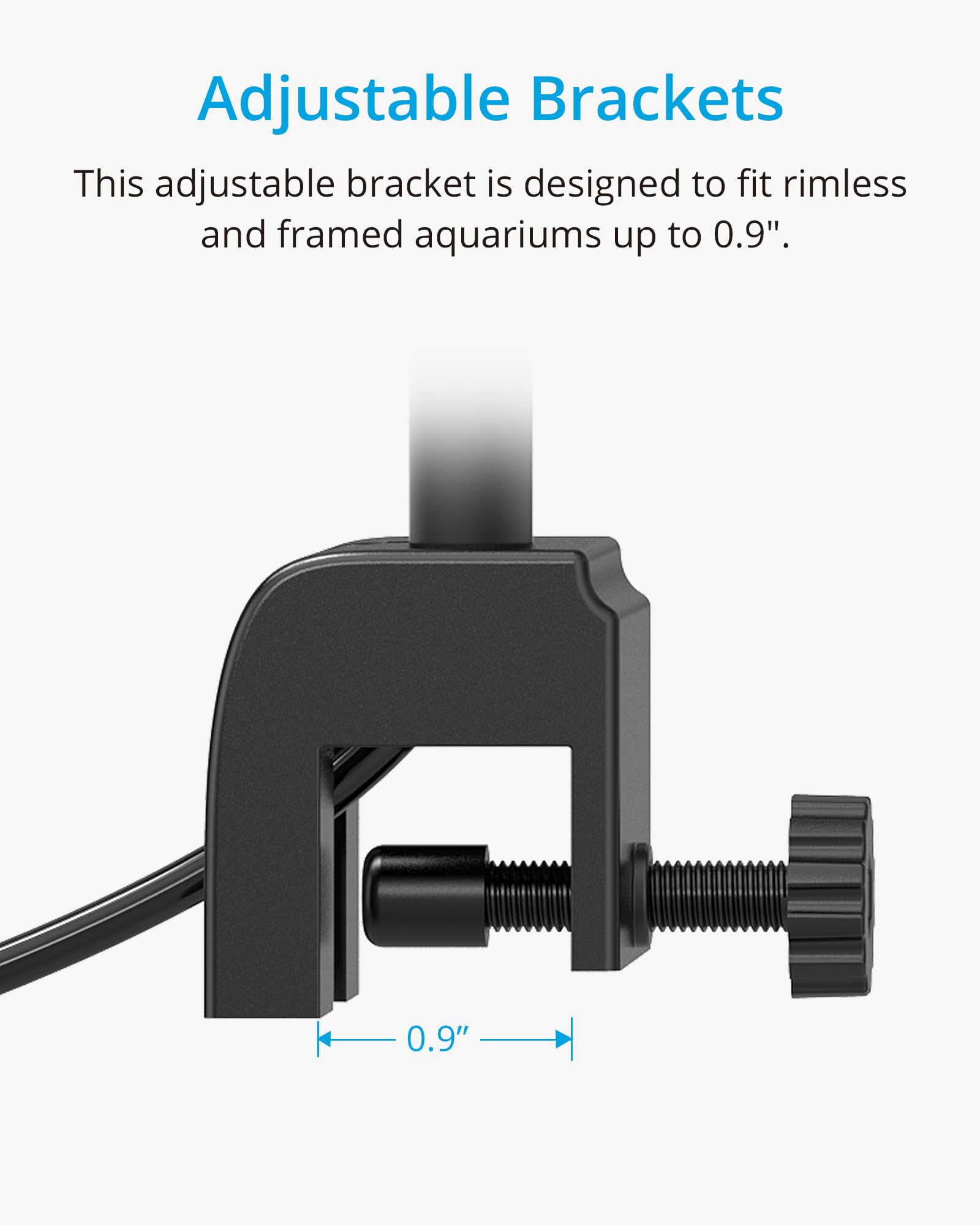 Nicrew Fish Tank Clip On Light, Clamp Aquarium Light With White And Blue Leds, 320Lm, 7 Watts