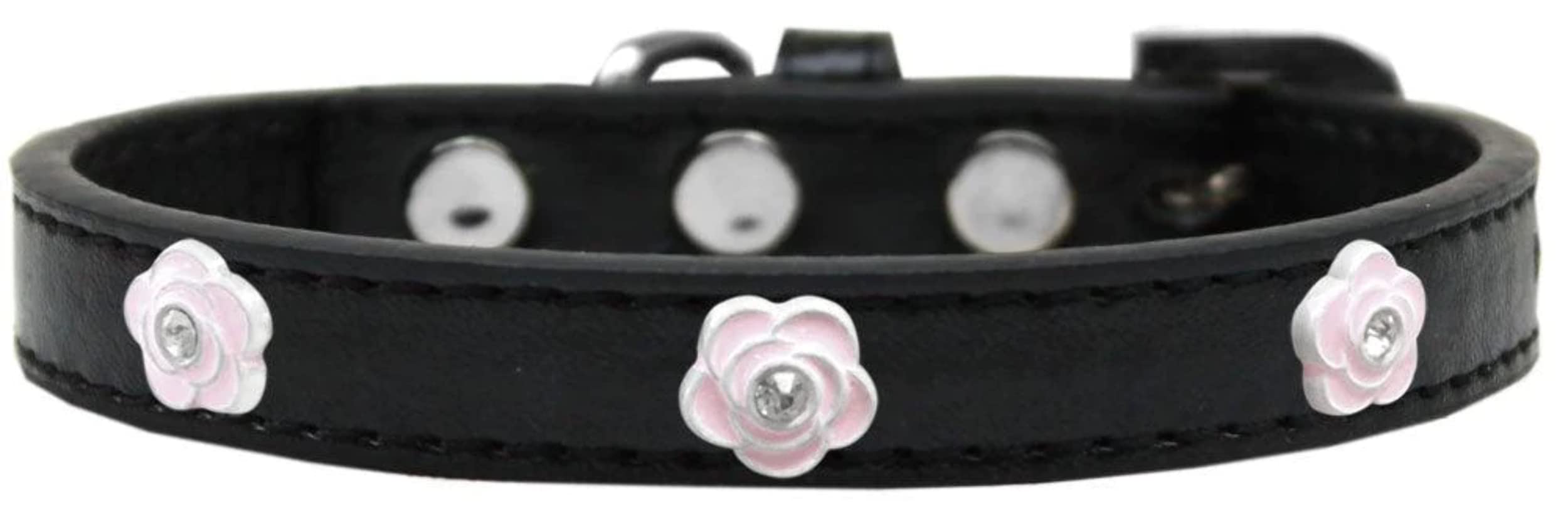 Mirage Pet Products Light Pink Rose Widget Dog Collar, Bright Pink, Size 10