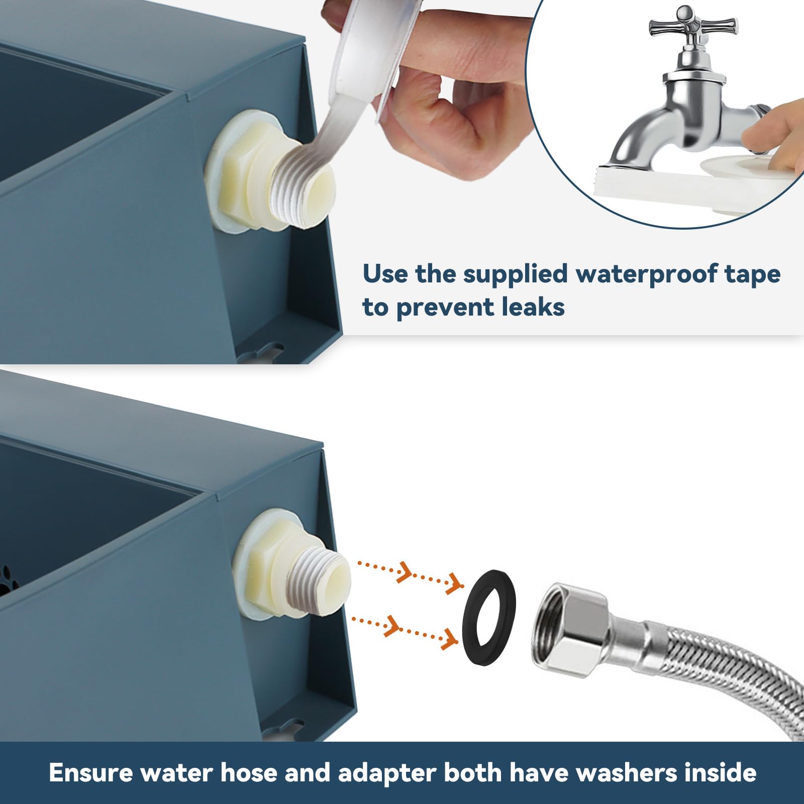 Billionchains Dog Automatic Water Bowl For 3/4    Ght Male Faucet, 2L Outdoor Auto Fill Water Dispenser With 5Ft Water Hose