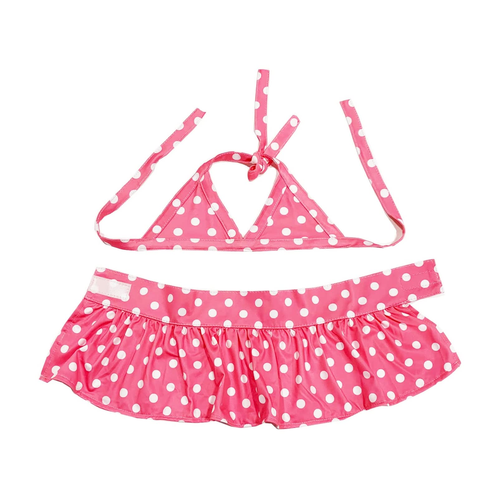Dog Bikini Swimsuit Summer Puppy Bathing Dress Beach Clothes Cat Costume For Puppy Dog Cat (Xs, Pink Polka Dots)
