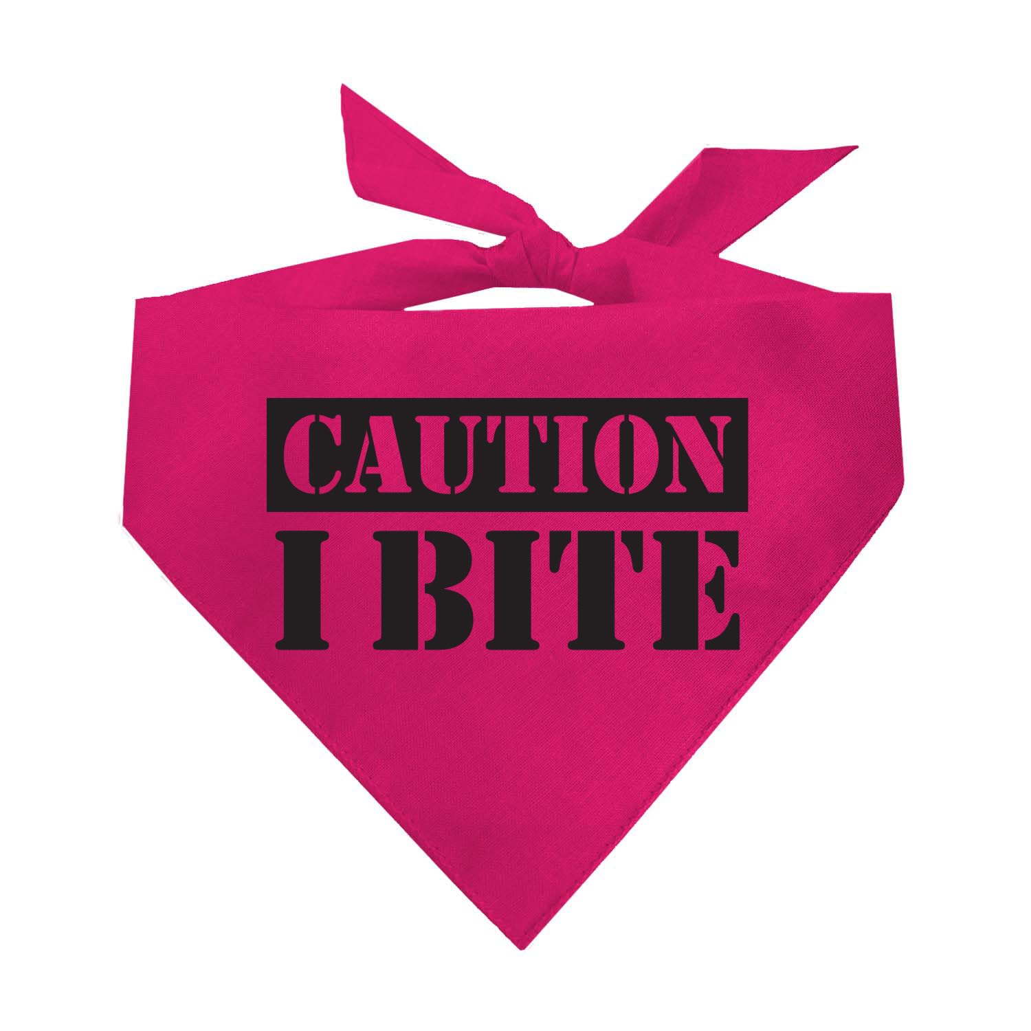 Caution I Bite Dog Bandana (Hot Pink, Os 836)