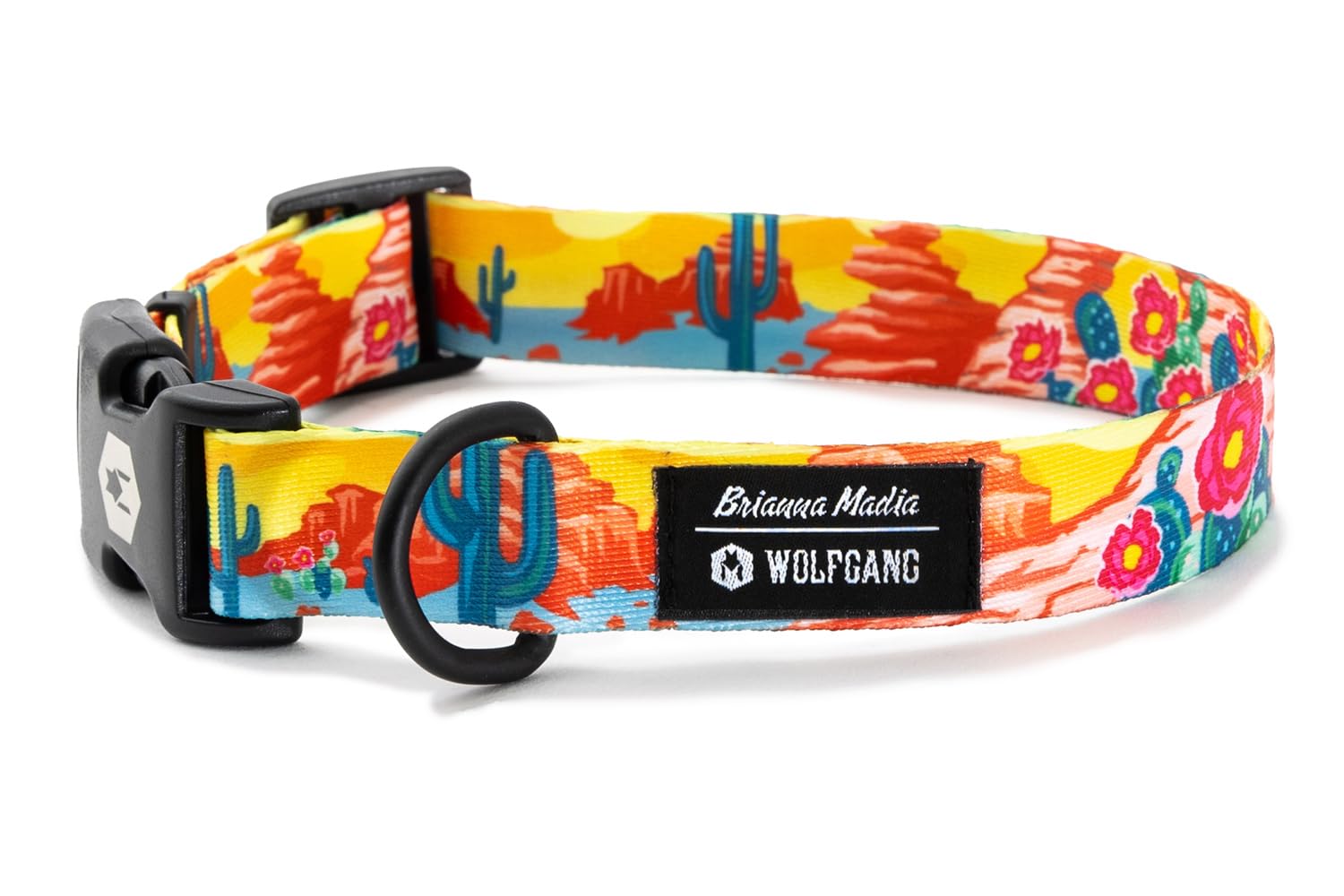 Wolfgang Heavy Duty, Adjustable Dog Collar with Quick Release Nylon Buckle for Walking & Training, PackLeader Print, Medium
