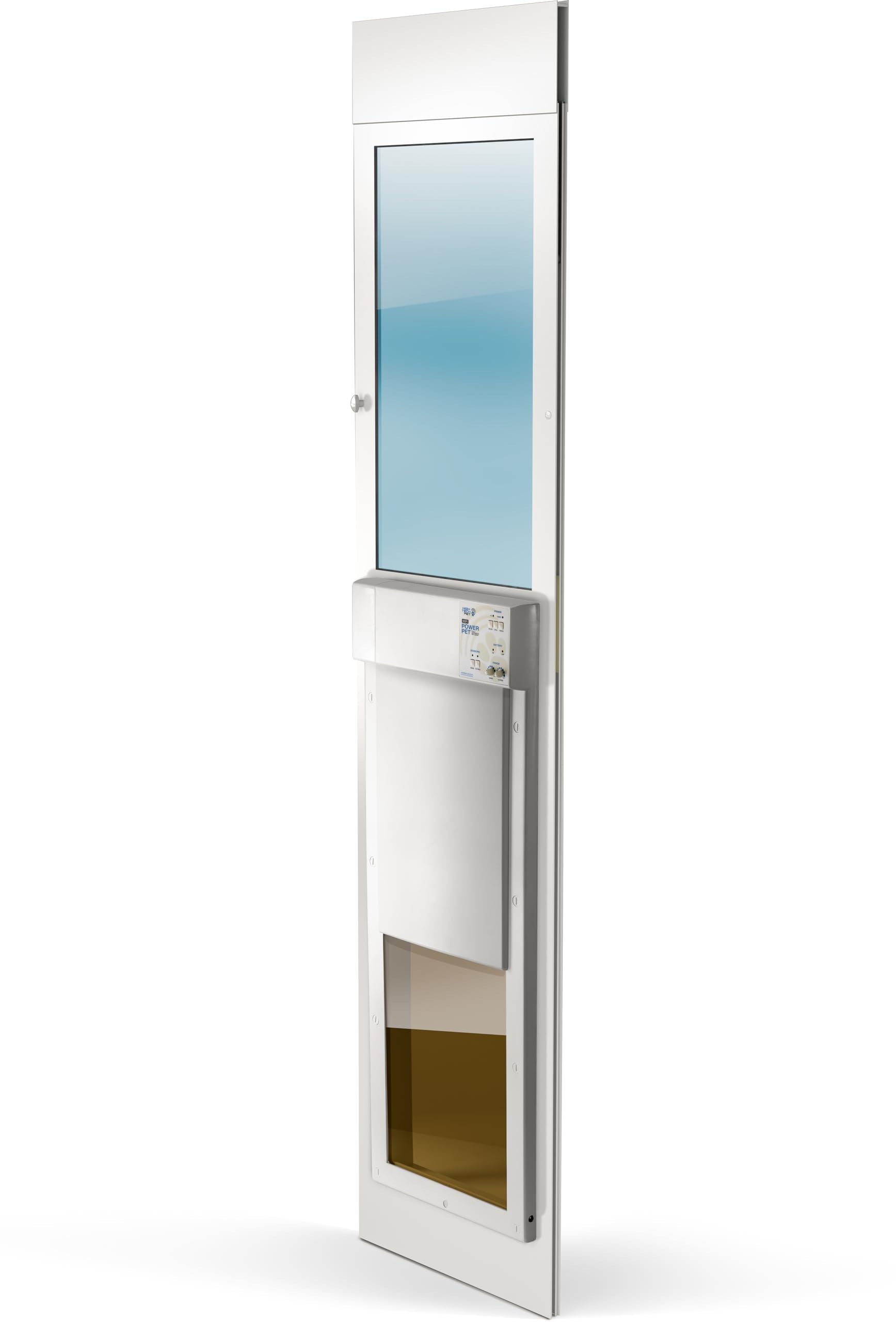 Power Pet Electronic Dog Door - High Tech Pet Wifi Electronic Pet Doors - Automatic Sliding E-Glass Electronic Dog Doors - Large