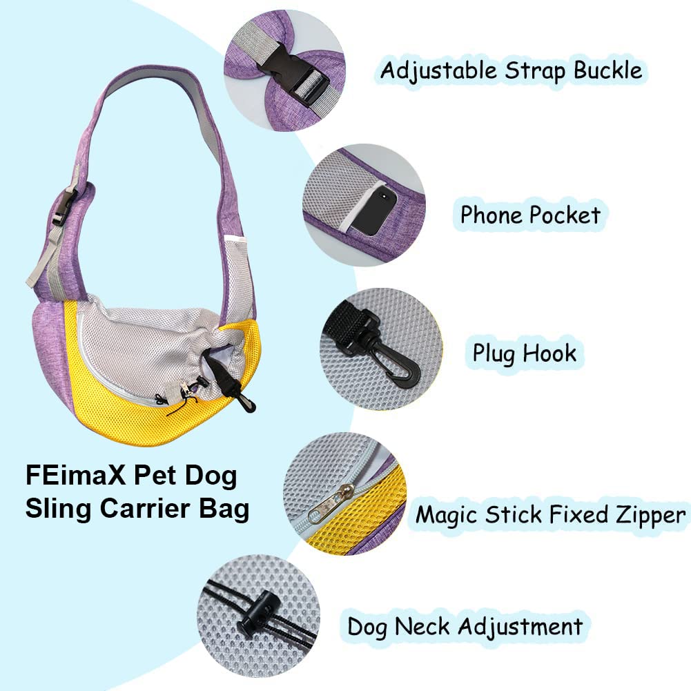 Feimax Pet Dog Sling Carrier Puppy Pet Slings Bag For Small Dogs Cats Satchel Carriers Breathable Mesh Hand Free With Adjustable