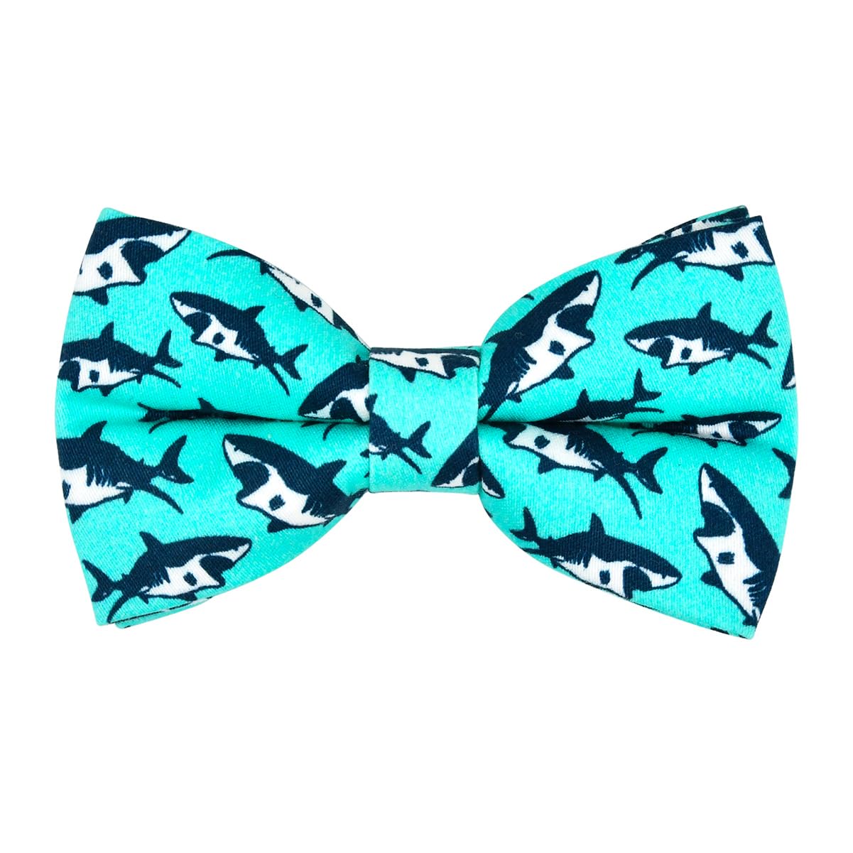Oceanic Sharks Cat Breakaway Collar Bow Tie With Bell, Wedding/Birthday Cat Accessories