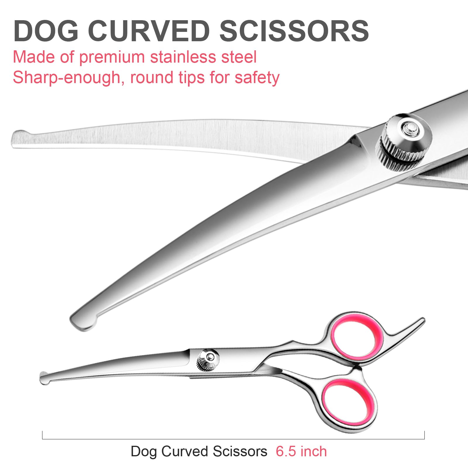 Faigeo Professional Dog Grooming Scissors Kit, Titanium Coated Dog Scissors For Grooming, Grooming Shears Kit For Dogs Cat At Ho