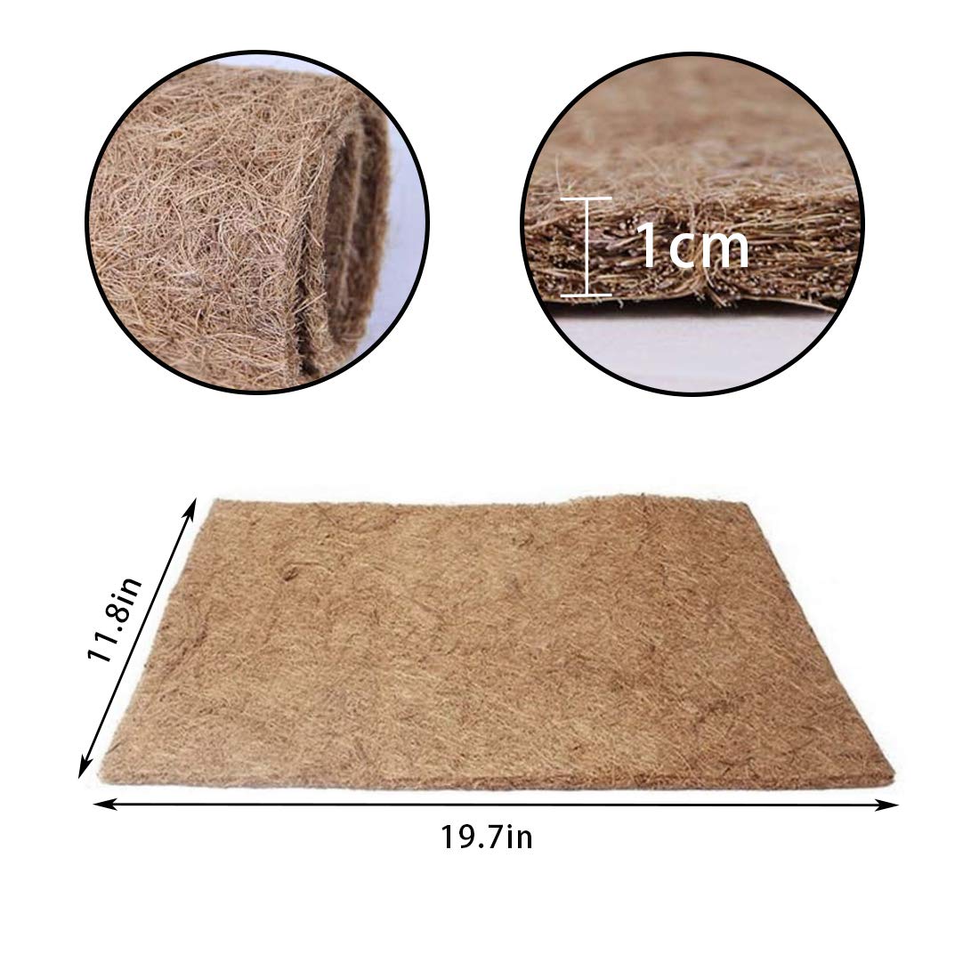 PINVNBY 2 Pcs Reptile Carpet Coconut Fiber Mat,Lizard Terrarium Substrate Liner Gecko Tank Flooring Bearded Dragon Tank Accessor