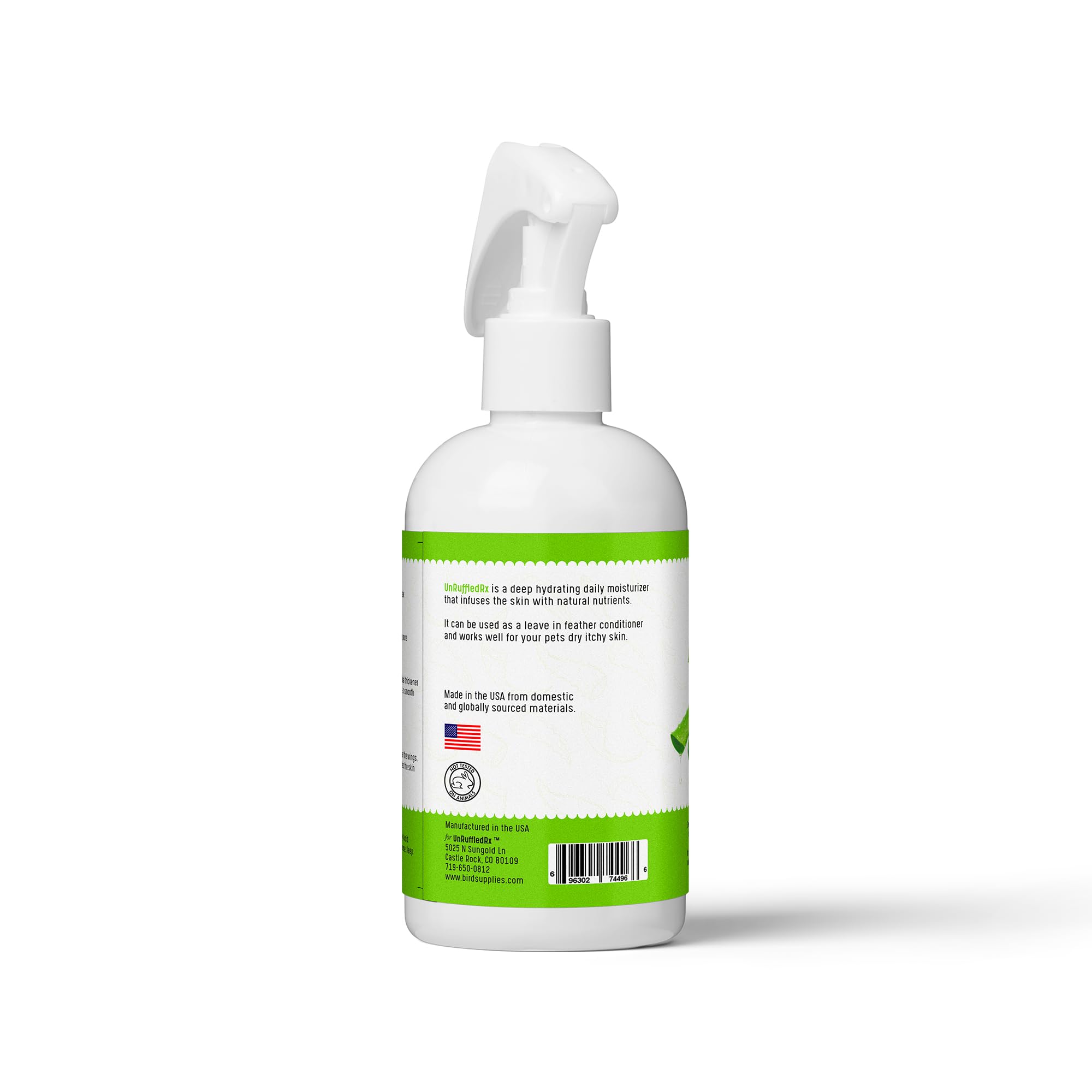 UnRuffledRx™ Aloe Vera Bird Spray - 8oz Moisturizing Mist, Bird-Safe, Gentle Daily Use, Natural & Odor-Free, Made in USA
