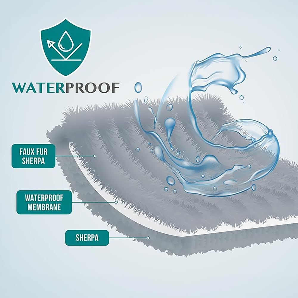 PetAmi Waterproof Dog Blanket for Large Dog, Calming Pet Blanket Bed Couch Cover Protector, Washable Sherpa Faux Fur Throw for S