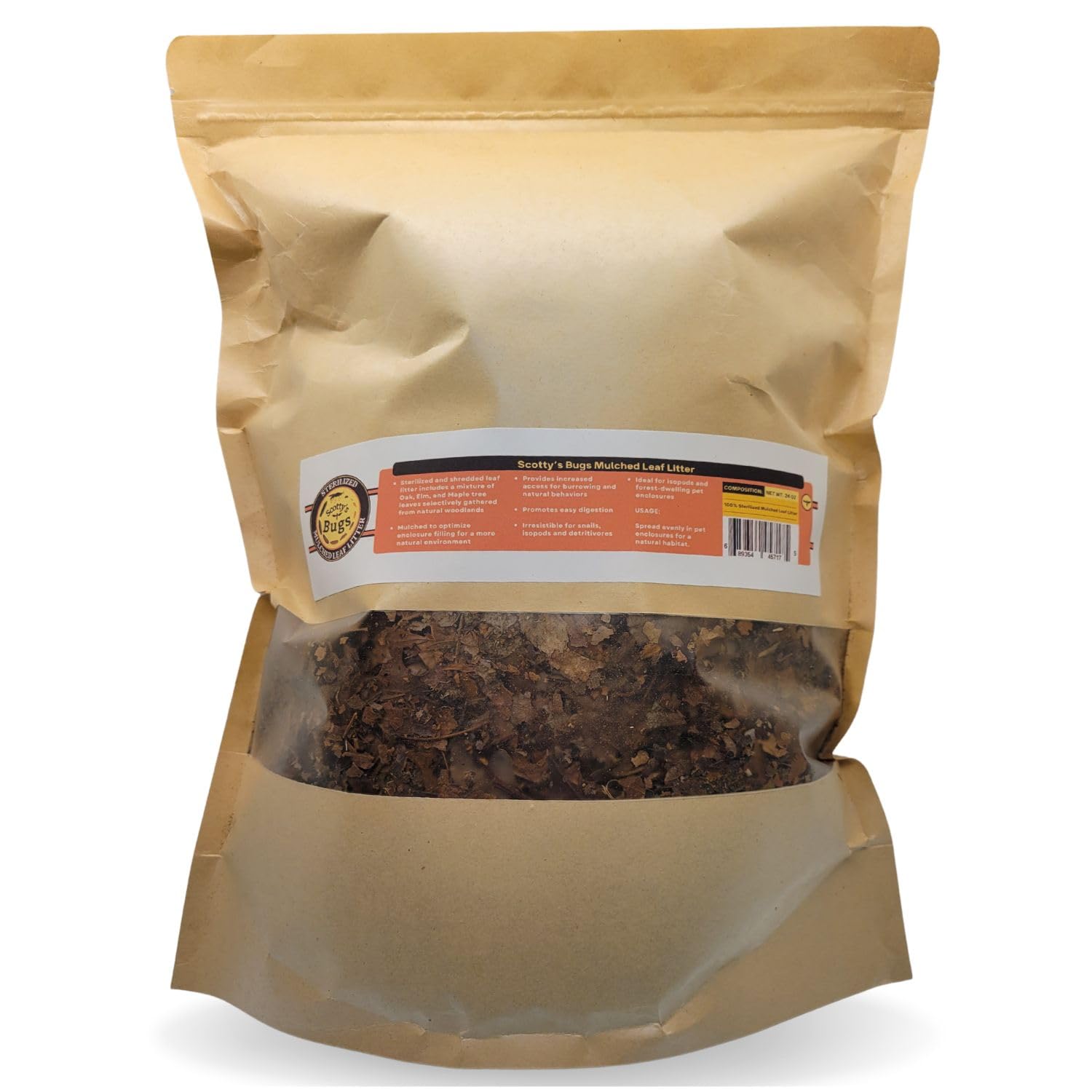 Scotty'S Bugs Mulched Leaf Litter For Reptiles, Isopods Live & Snails, Isopod Substrate, Terrarium Bedding, Organic Leaves From 