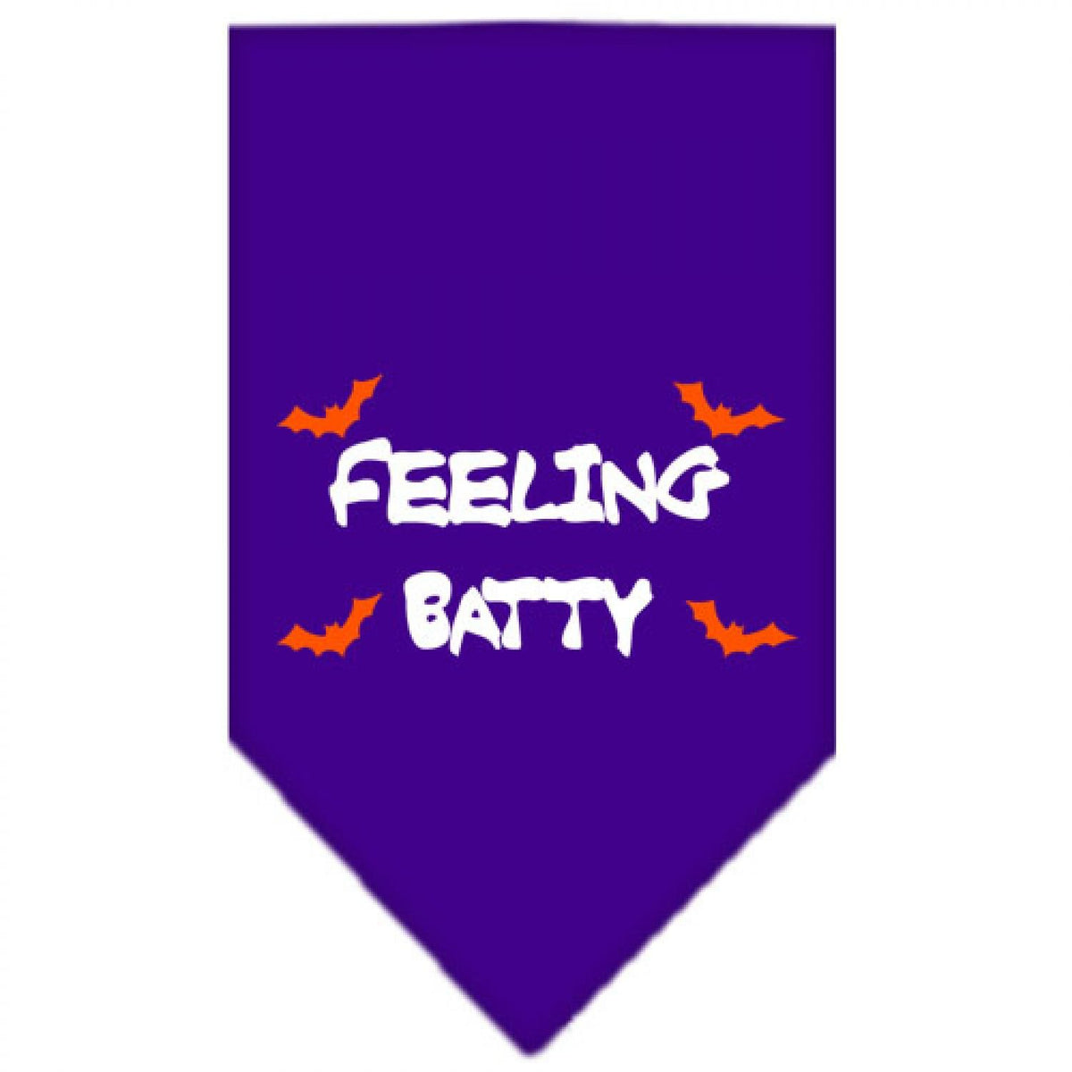 Halloween Pet and Dog Bandana Screen Printed, &quot;Feeling Batty&quot; Purple Large