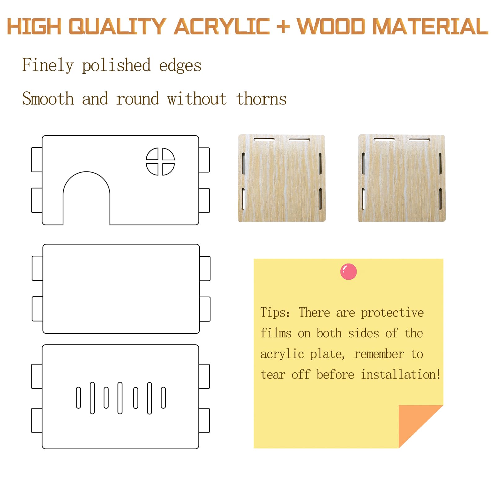 Hamiledyi Hamsters Hideout-Tunnel House Acrylic Panel for Clear Observation Hamster Hides Exploring Tunnel Toy for Syrian Dwarf