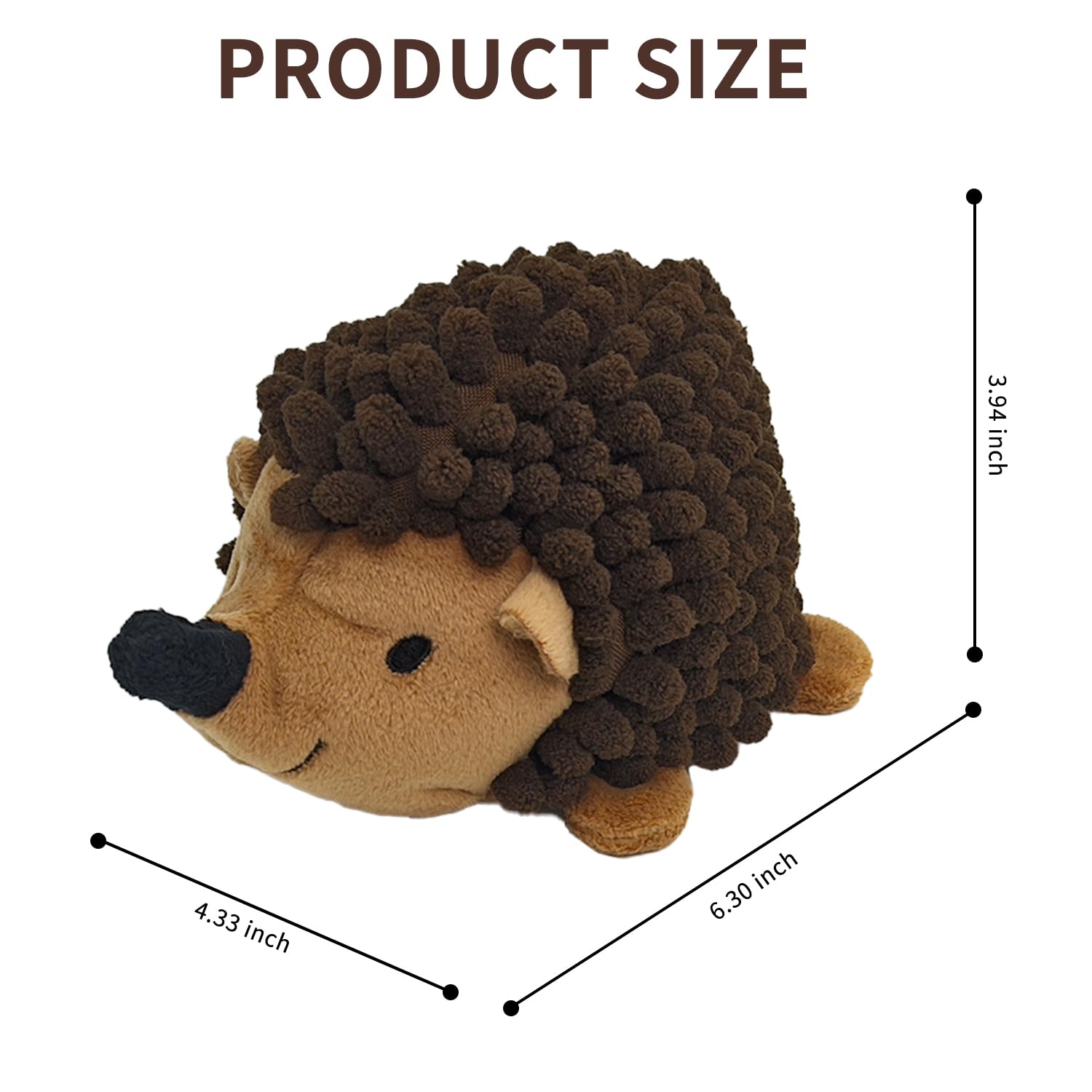 Chongqile Plush Hedgehog Dog Toys 3 PCS - Squeaky No-Stuffing Hedgehog for Small and Medium Dogs - Keep Your Puppy Busy with Mul