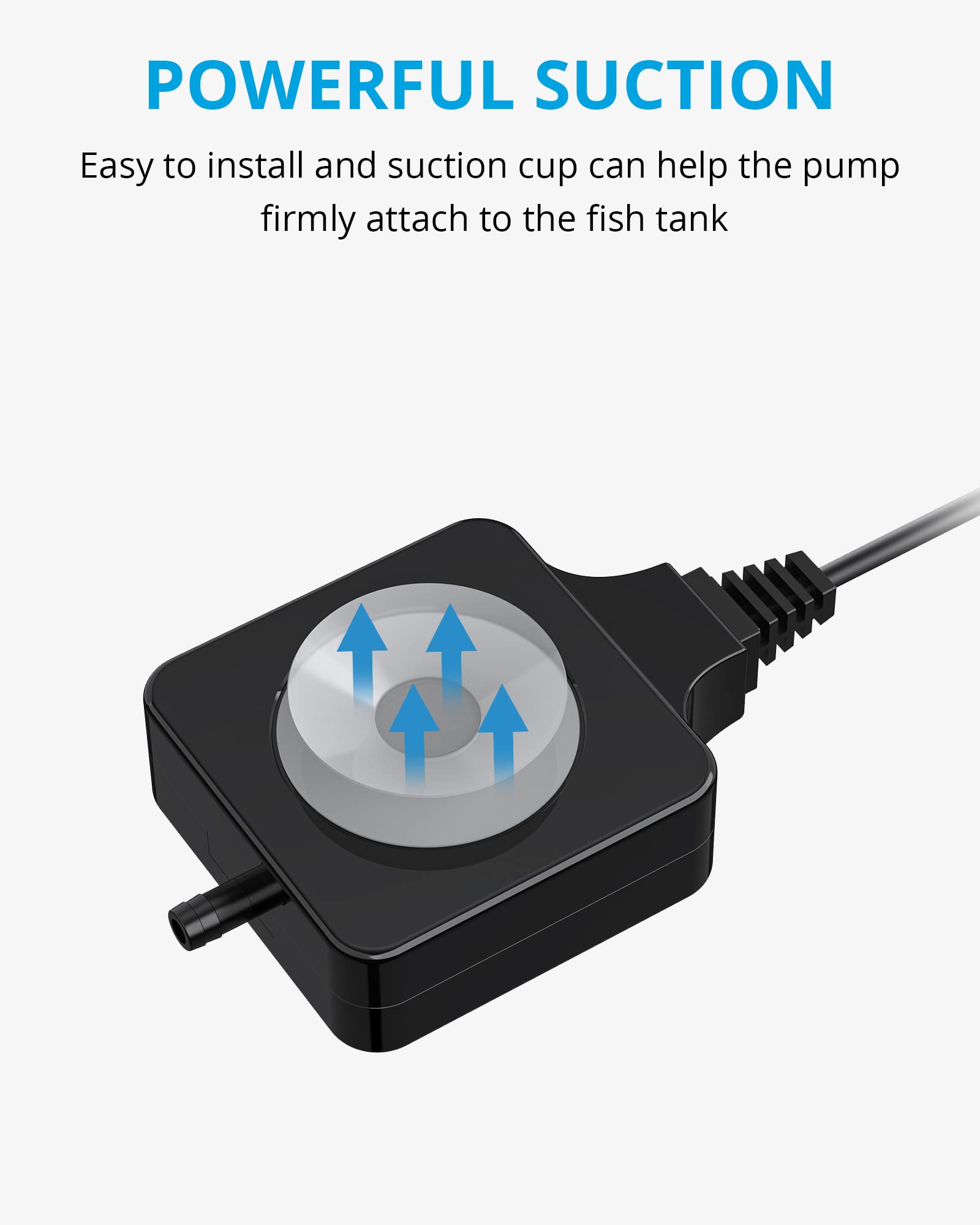 Nicrew Nano Silent Aquarium Air Pump, Corded Electric, Aquarium Aerator With Accessories For Up To 10 Gallon Fish Tank, Super Quiet, 0.3 L/Min, 1.5 Watts