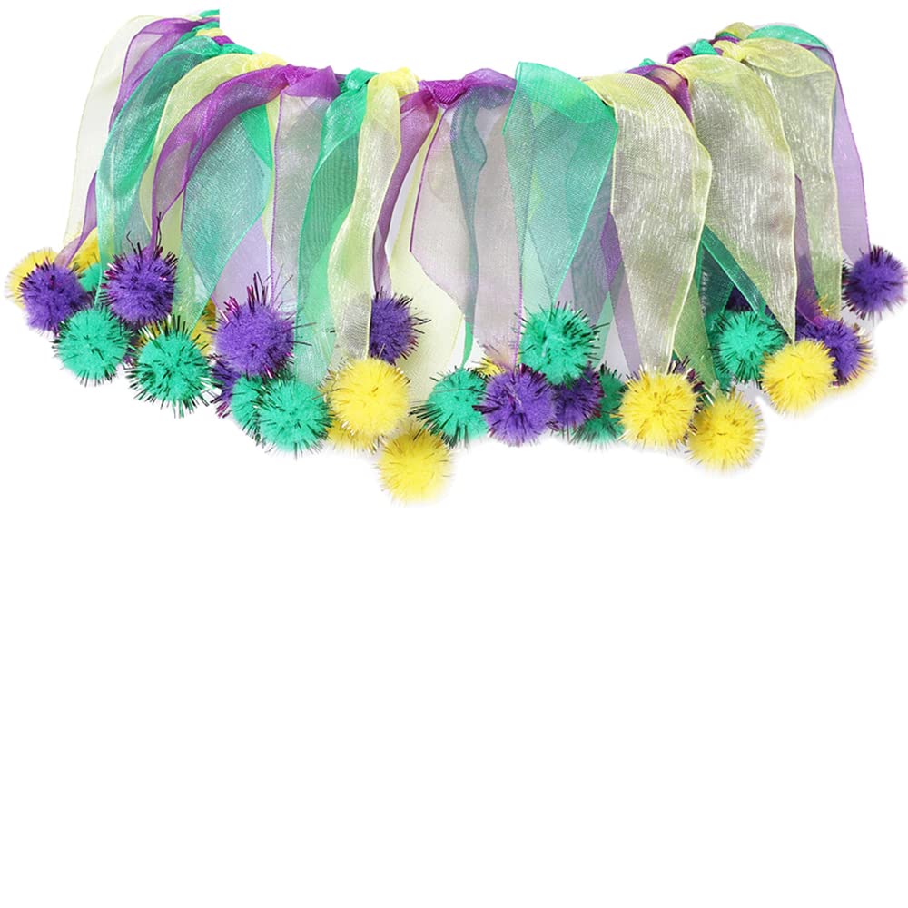 Yanqinqin Christmas Pet Collar Ornaments Purple Yellow Green Collar Adjustable Holiday Dress For Cat And Dog (A-S(30Cm))