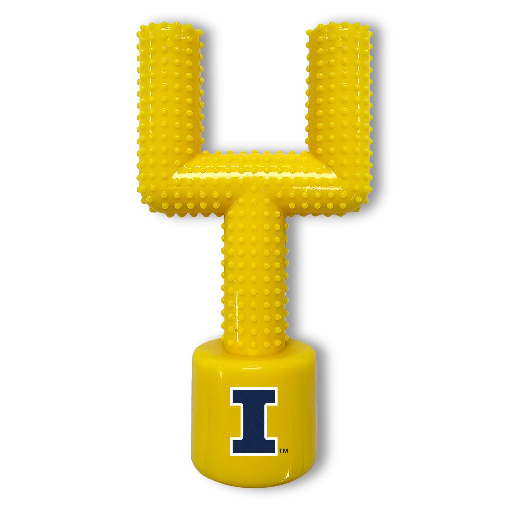 Ncaa Illionois Fighting Illini Mega-Chew Hard Nylon Bacon-Flavored Dog Bone Football Goal-Post Chew Toy. Interactive, Tasty & Fu