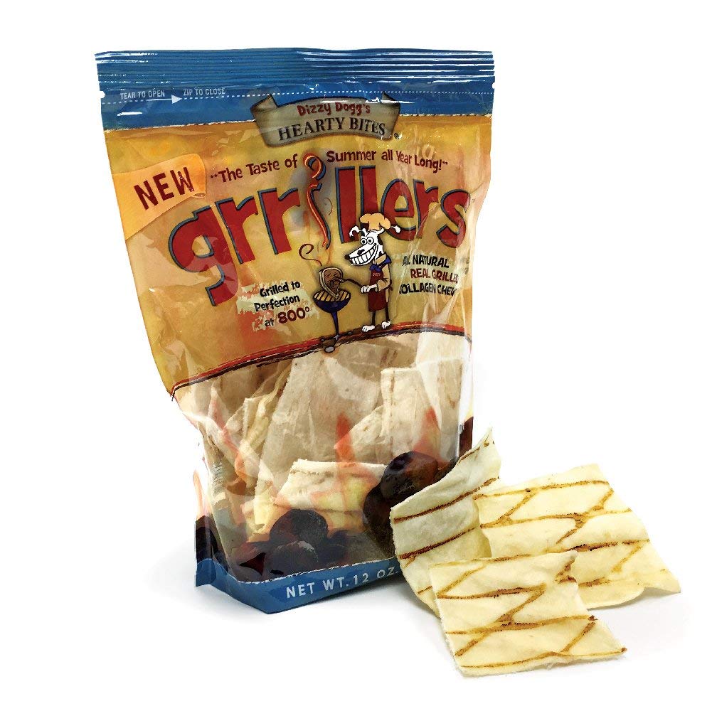 Canine Butcher Shop Rawhide Chews, Single Ingredient USA Beef Rawhide Grillers Chips for Dogs (12 oz bag), Raised & Made in USA