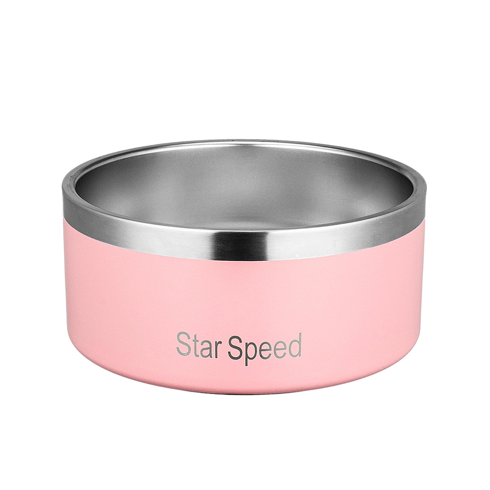 StarSpeed Stainless Steel Dog Bowl - Large Dog Water Bowl with Rubber Bottom, Drop Resistant, Keeps Cold, Holds 8 Cups (64oz, Pi