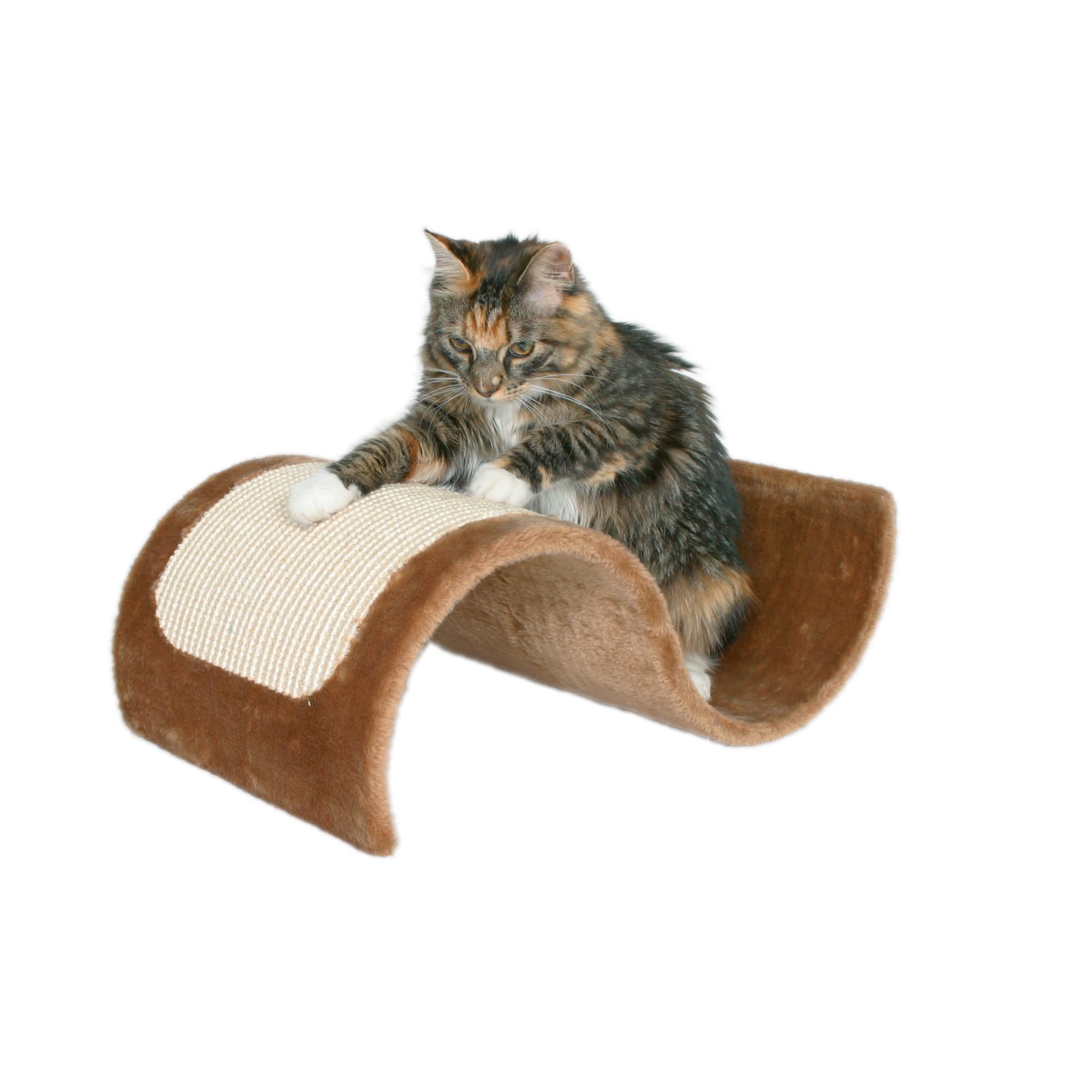 Trixie Wavy 1-Level 7-In Sisal & Plush Cat Scratching Surface, Brown