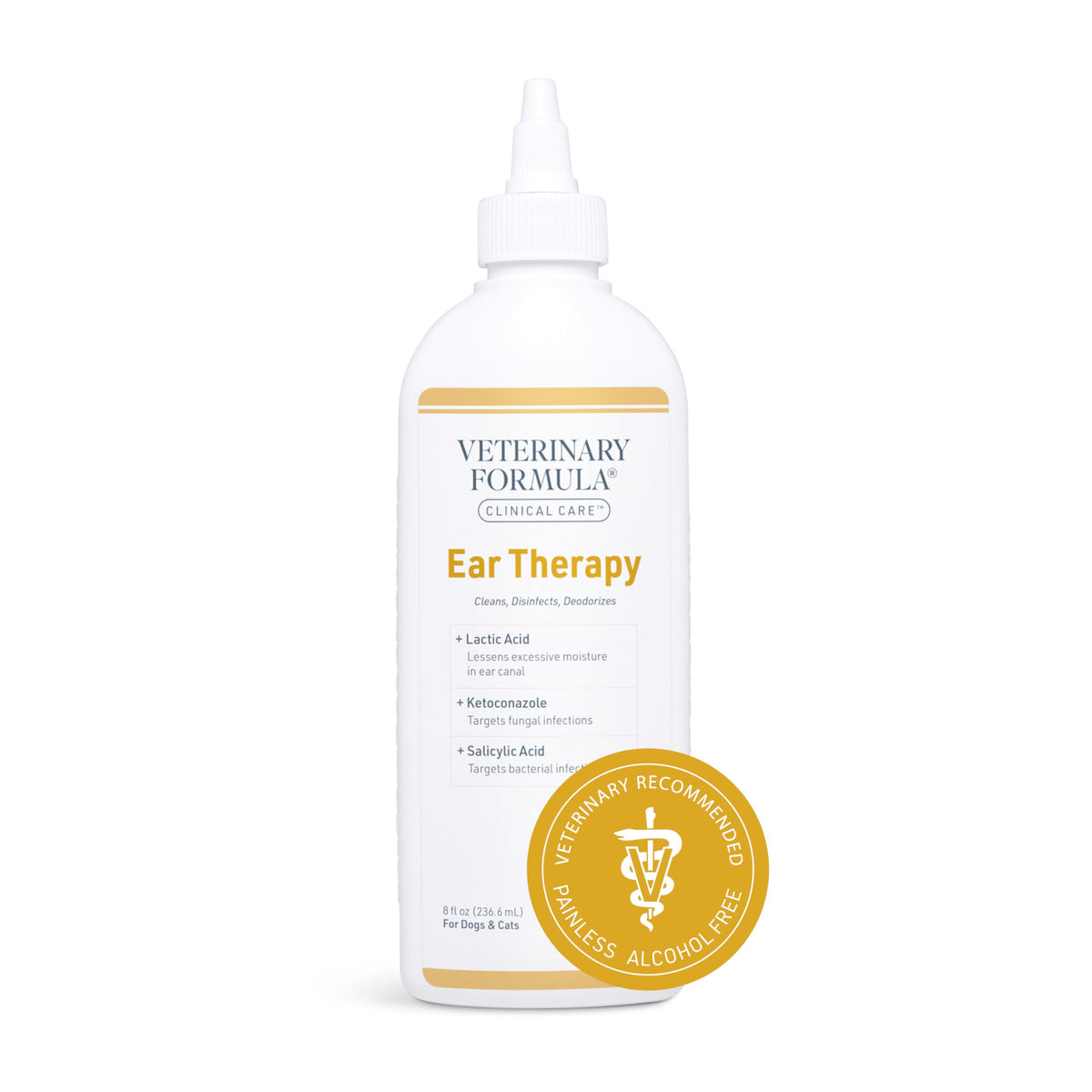 Veterinary Formula Clinical Care Ear Therapy, 8 Oz. – Cat And Dog Ear Cleaner – Helps Soothe Itchiness And Clean The Ear Canal Of Debris And Buildup