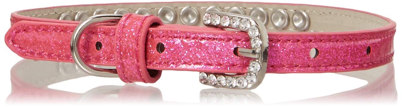 Dog, Puppy and Pet Ice Cream Collar, &quot;Pearl & Light Pink Crystal Rimsets&quot; Pink 16
